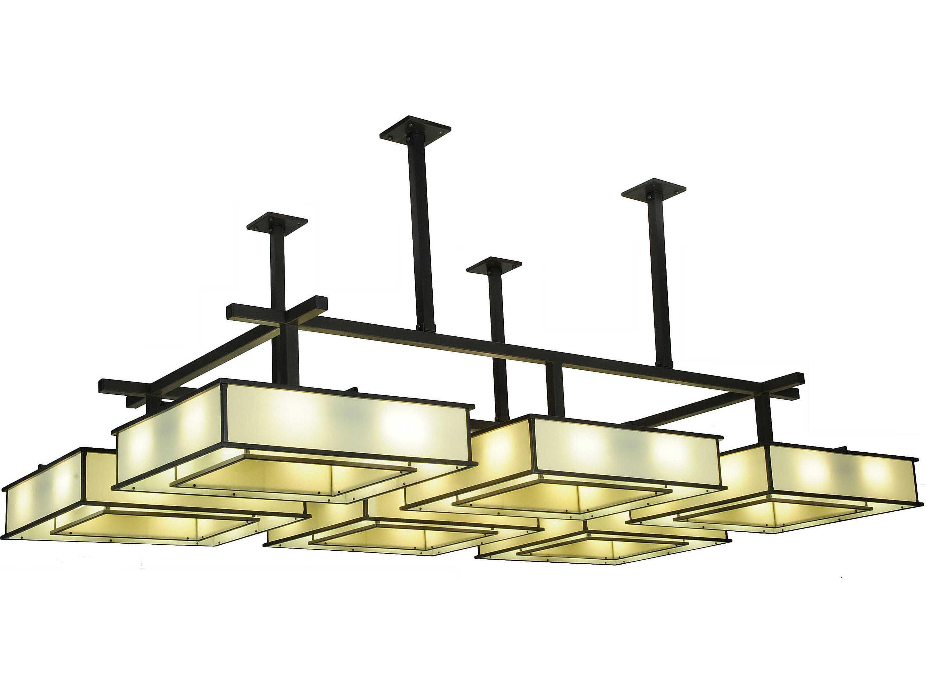 48-Light Timeless Bronze Geometric Island Pendant