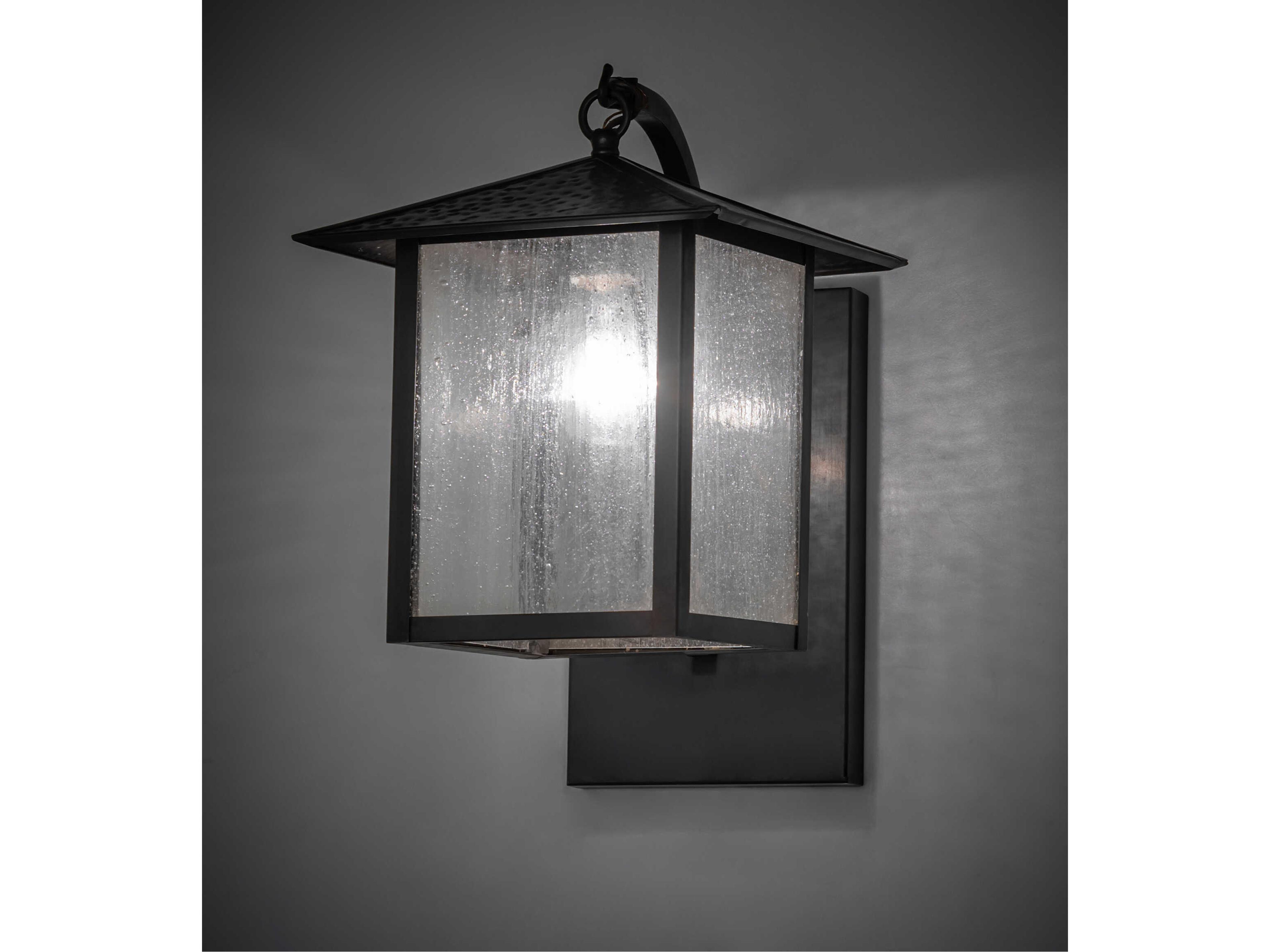 Seneca 1-Light Clear Seeded Glass Brown Traditional Wall Sconce