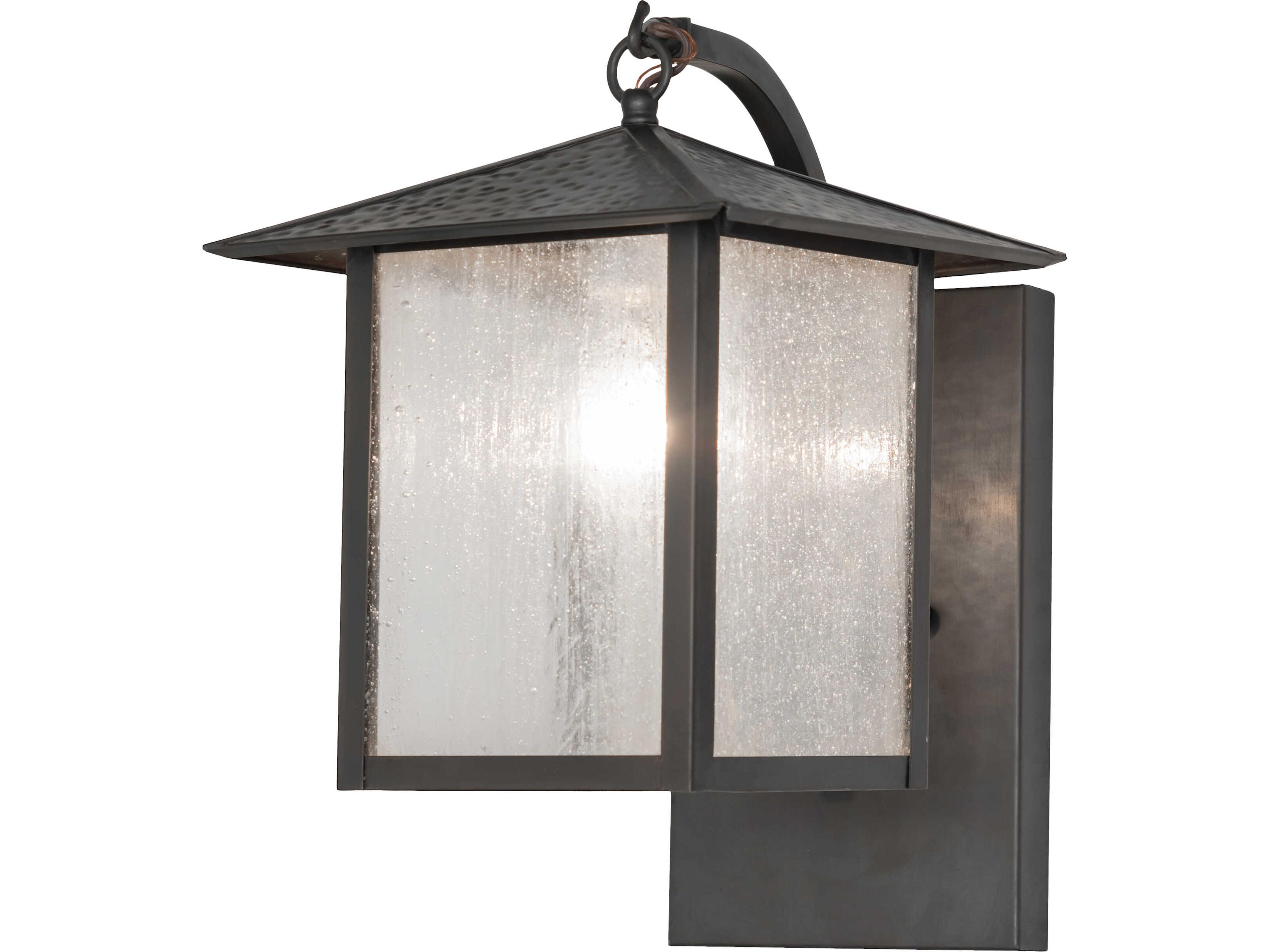 Meyda Seneca 1-Light Clear Seeded Glass Brown Traditional Wall Sconce