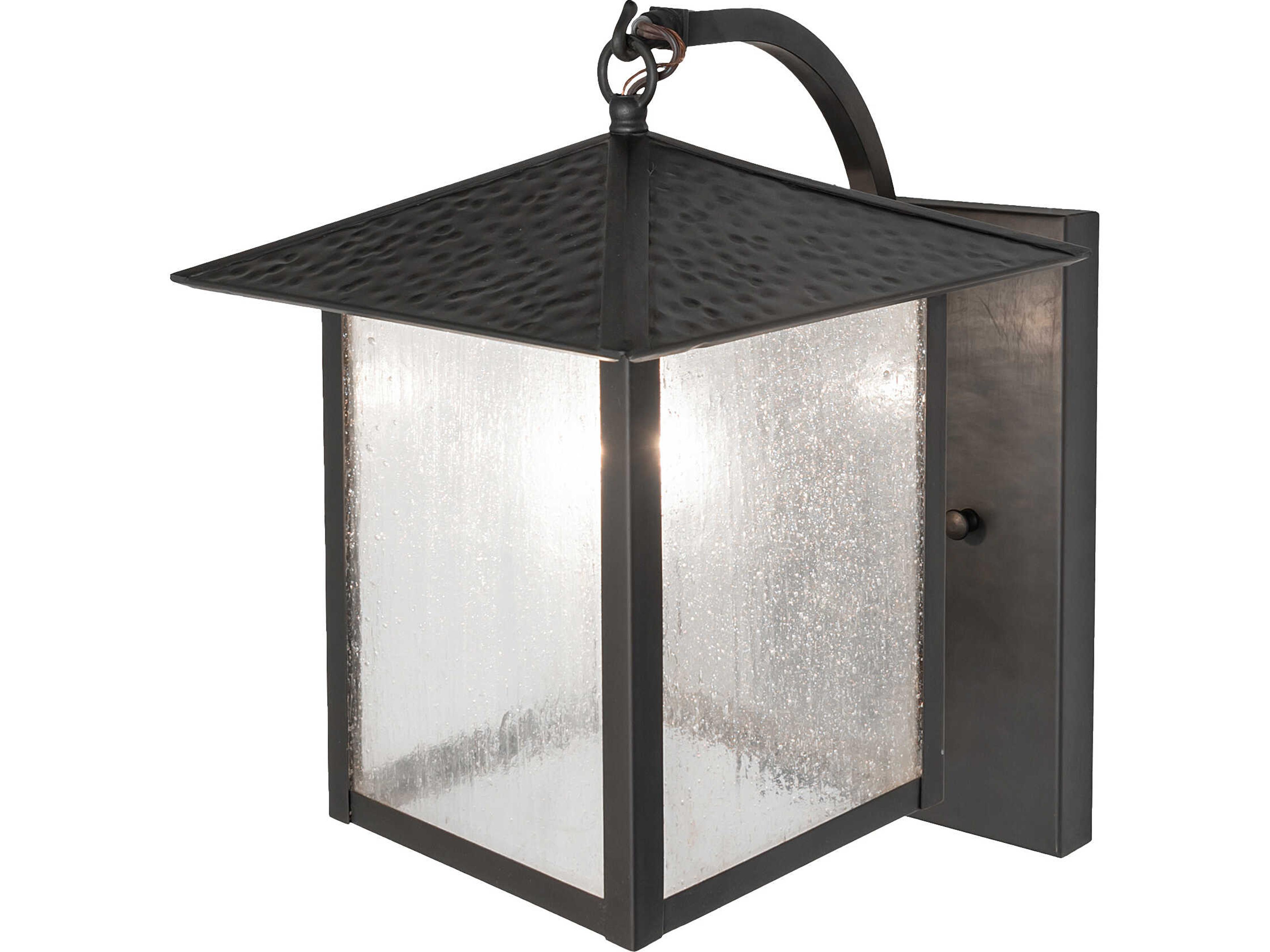 Meyda Seneca 1-Light Clear Seeded Glass Brown Traditional Wall Sconce