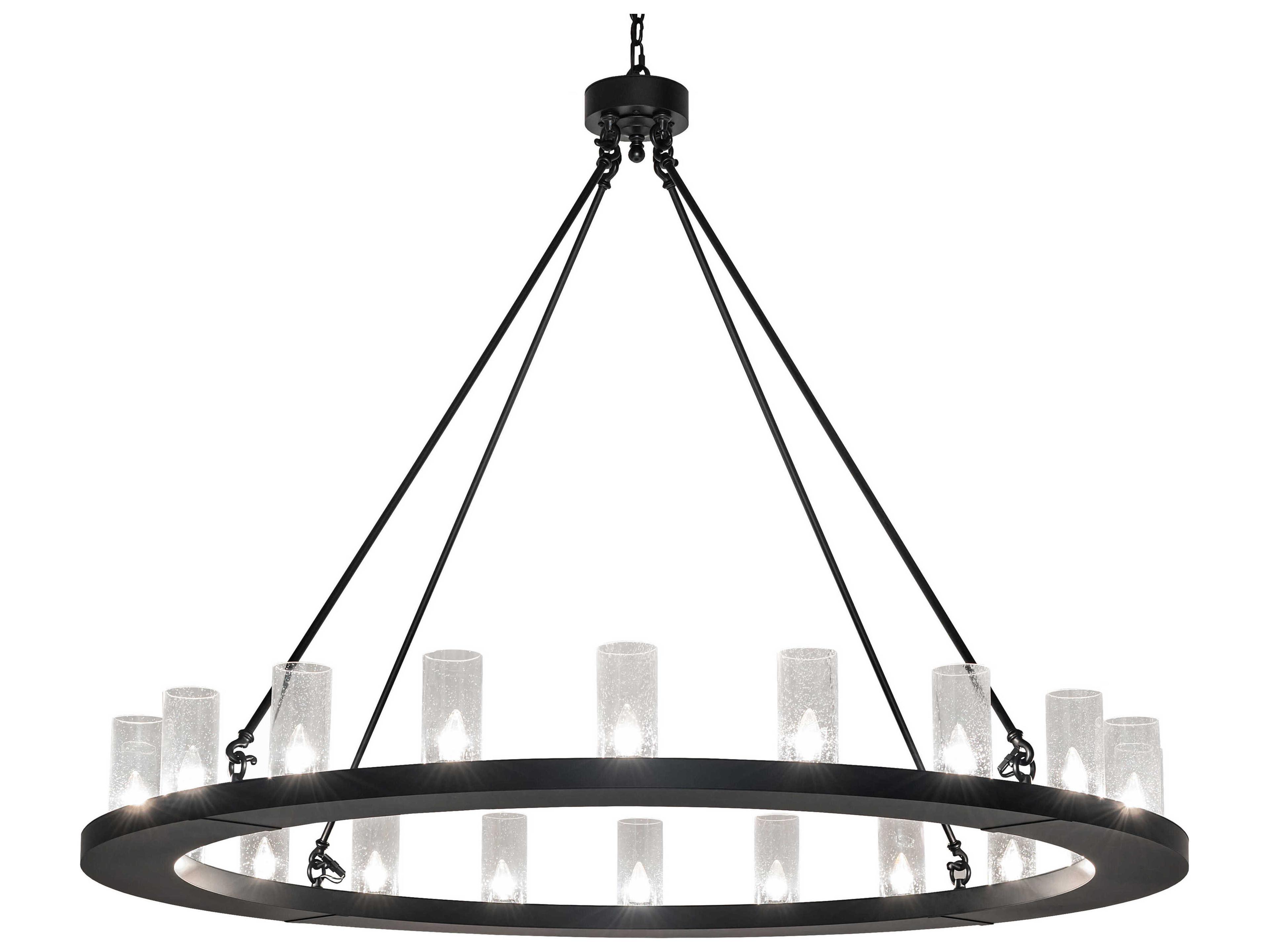 Loxley 20-Light Black Glass Cylinder Chandelier