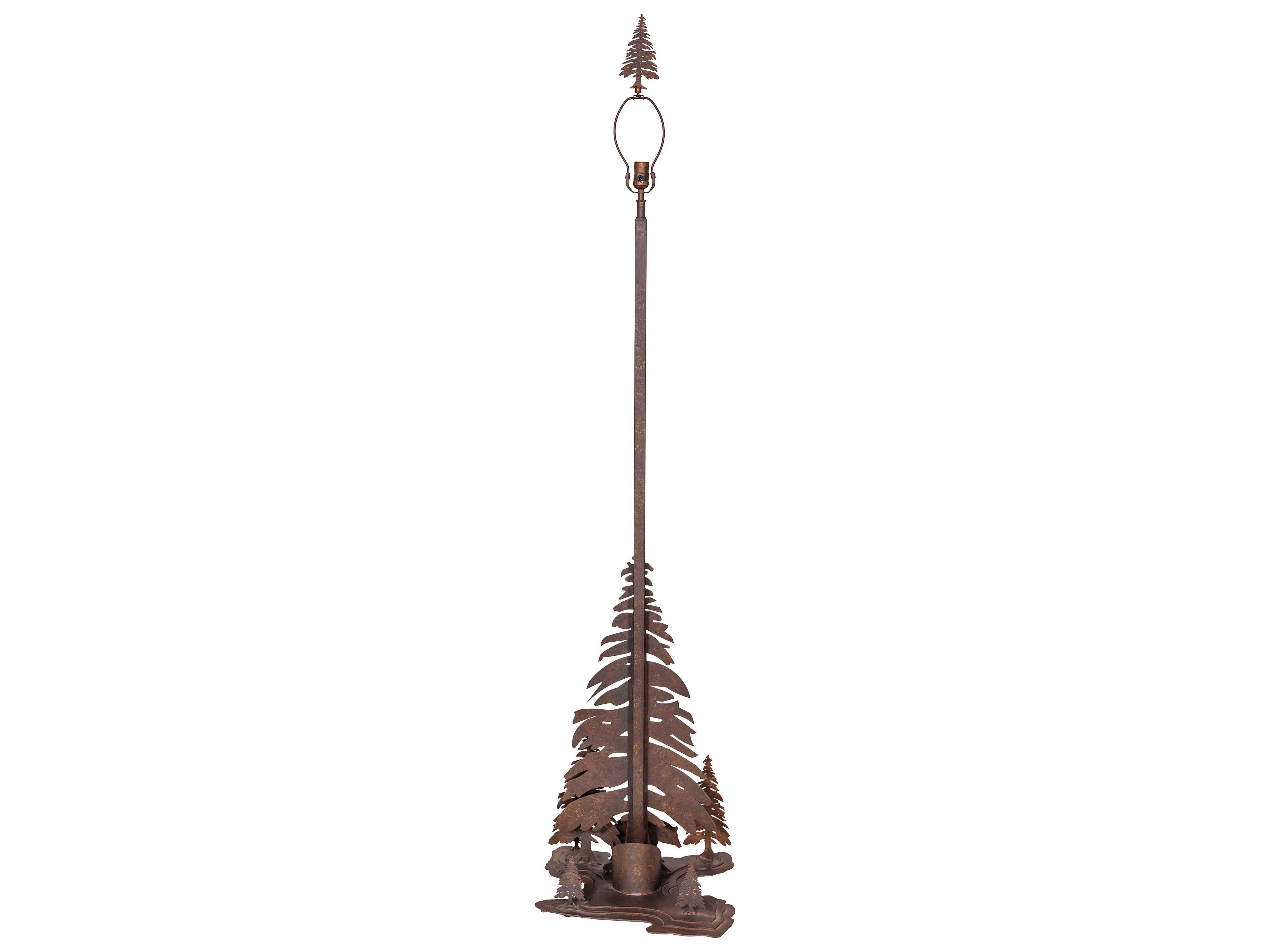 Lone Bear Hand Painted Rust Floor Lamp