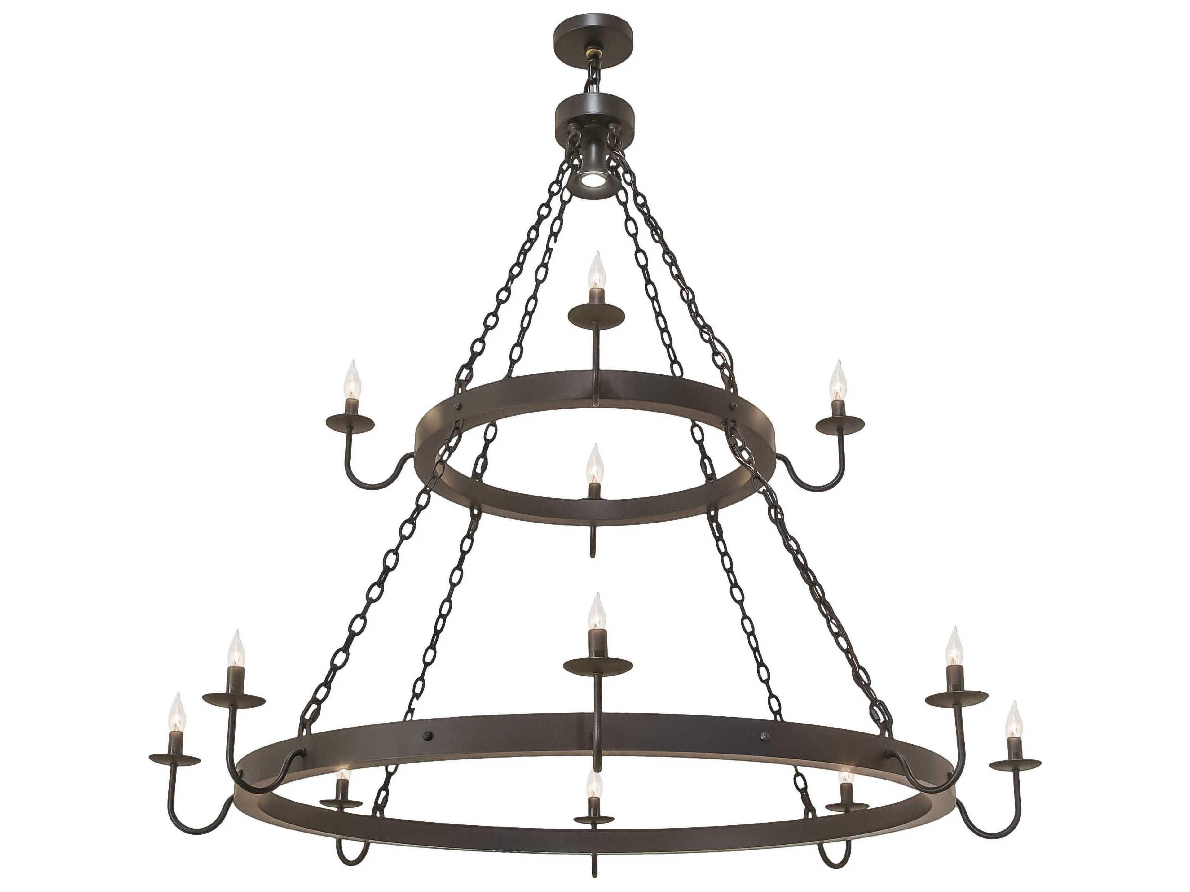 Suffolk 12 1-Light Black Chandelier