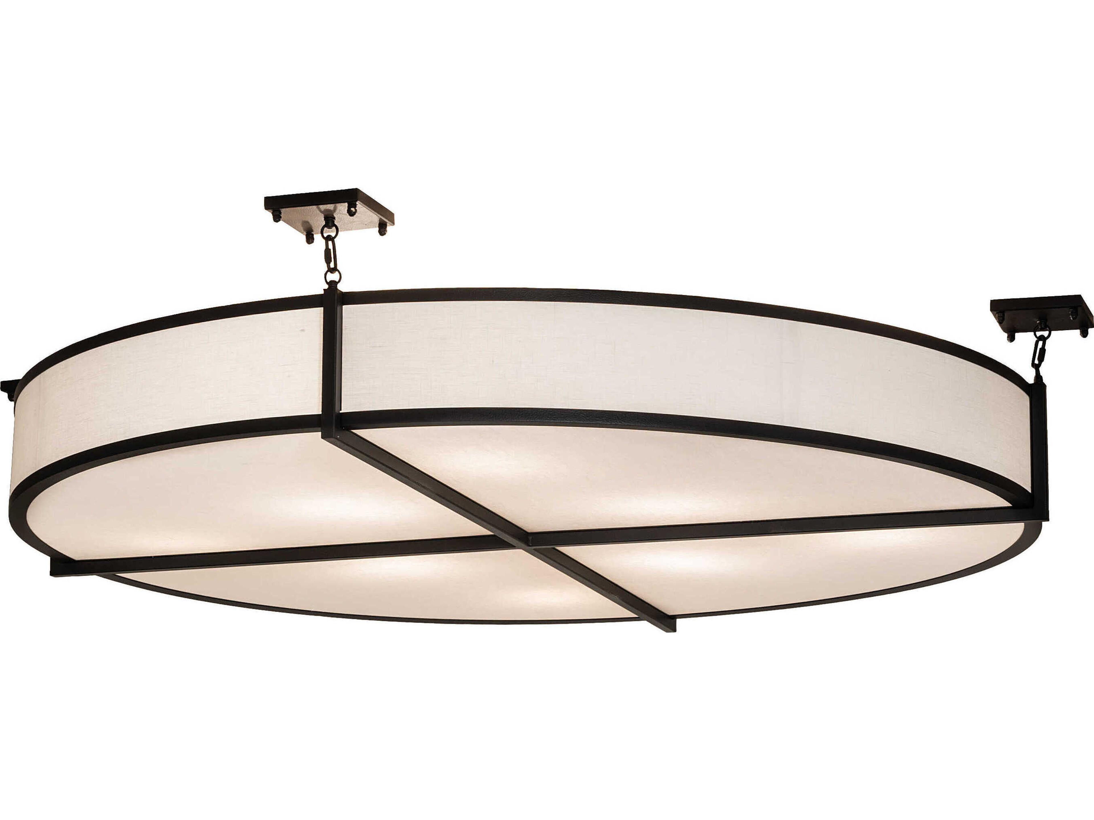 Craftsman 8-Light Black Semi Flush Mount