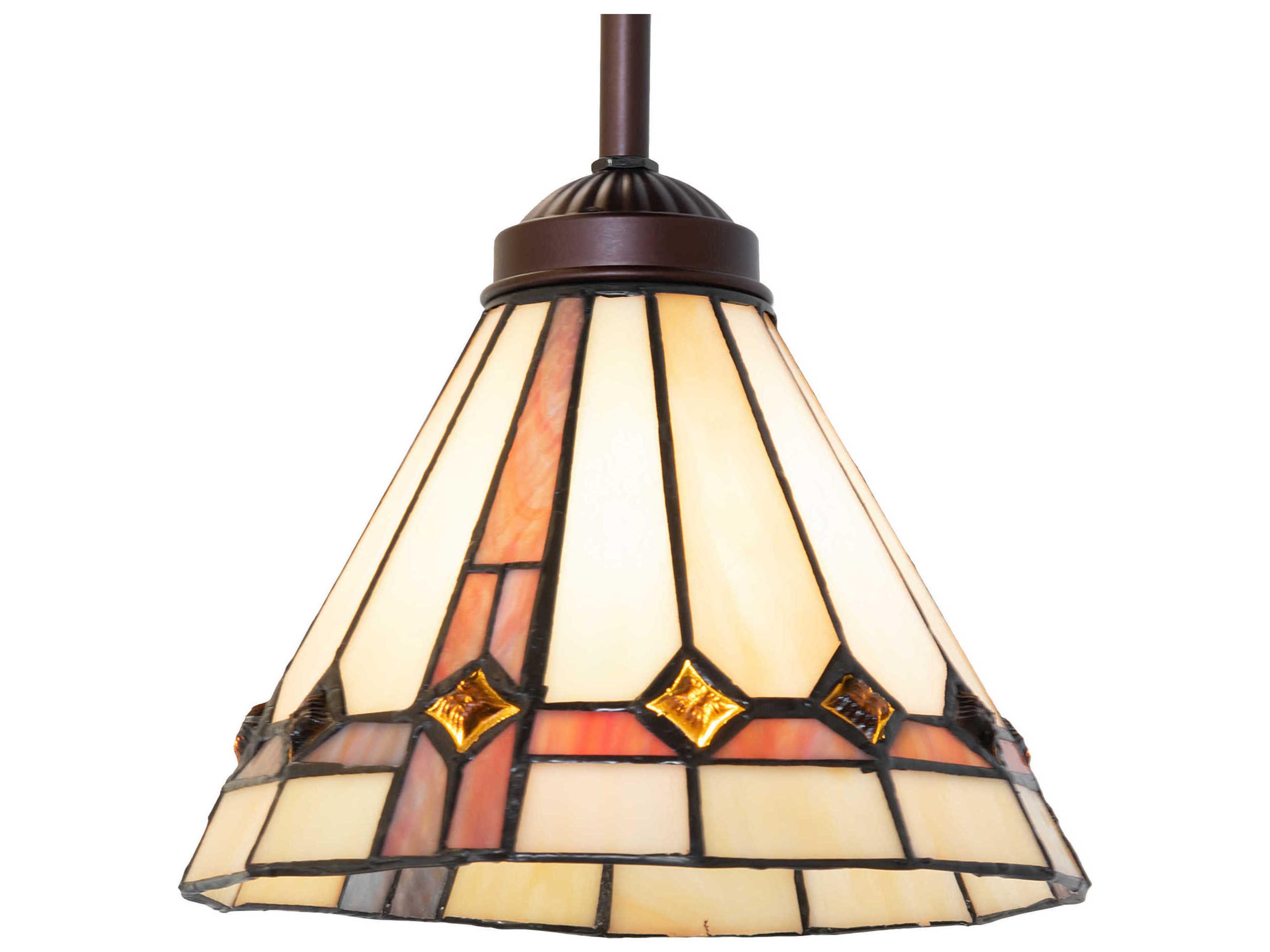 Belvidere 1-Light Mahogany Bronze Glass Tiffany Mini Pendant