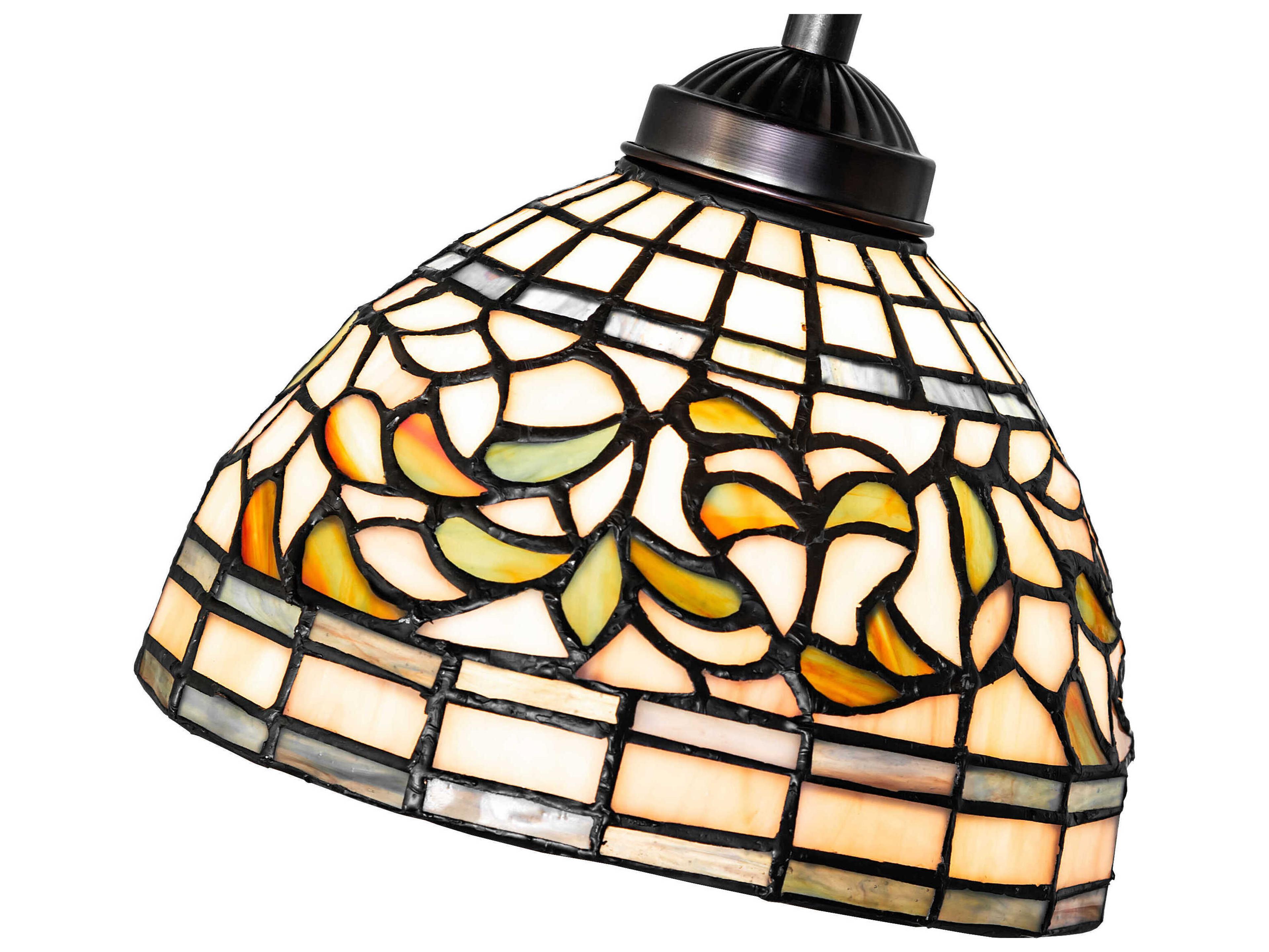 Meyda Tiffany Turning Leaf Mahogany Bronze Desk Lamp