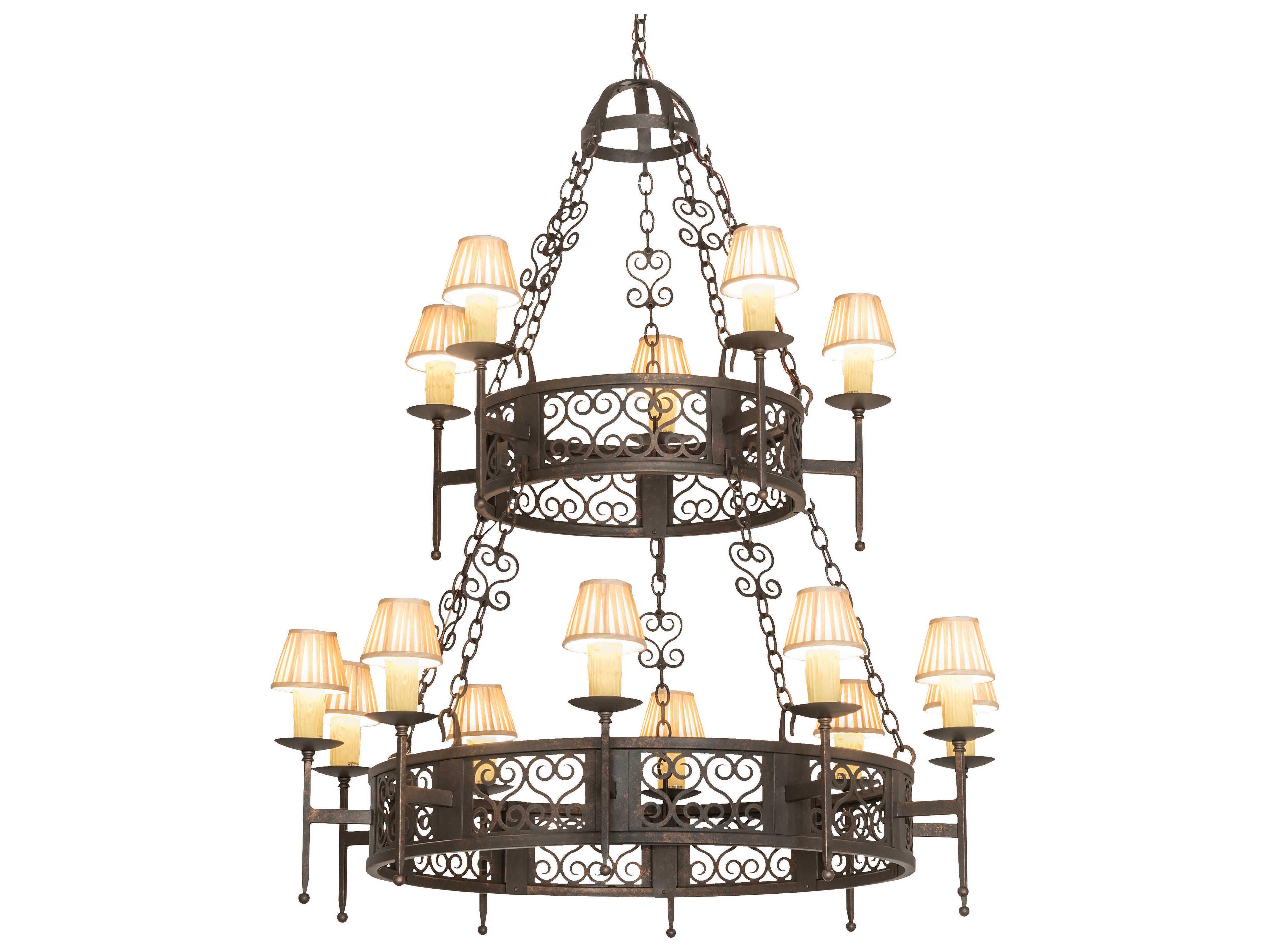 Toscano 15-Light Brown Tiered Chandelier