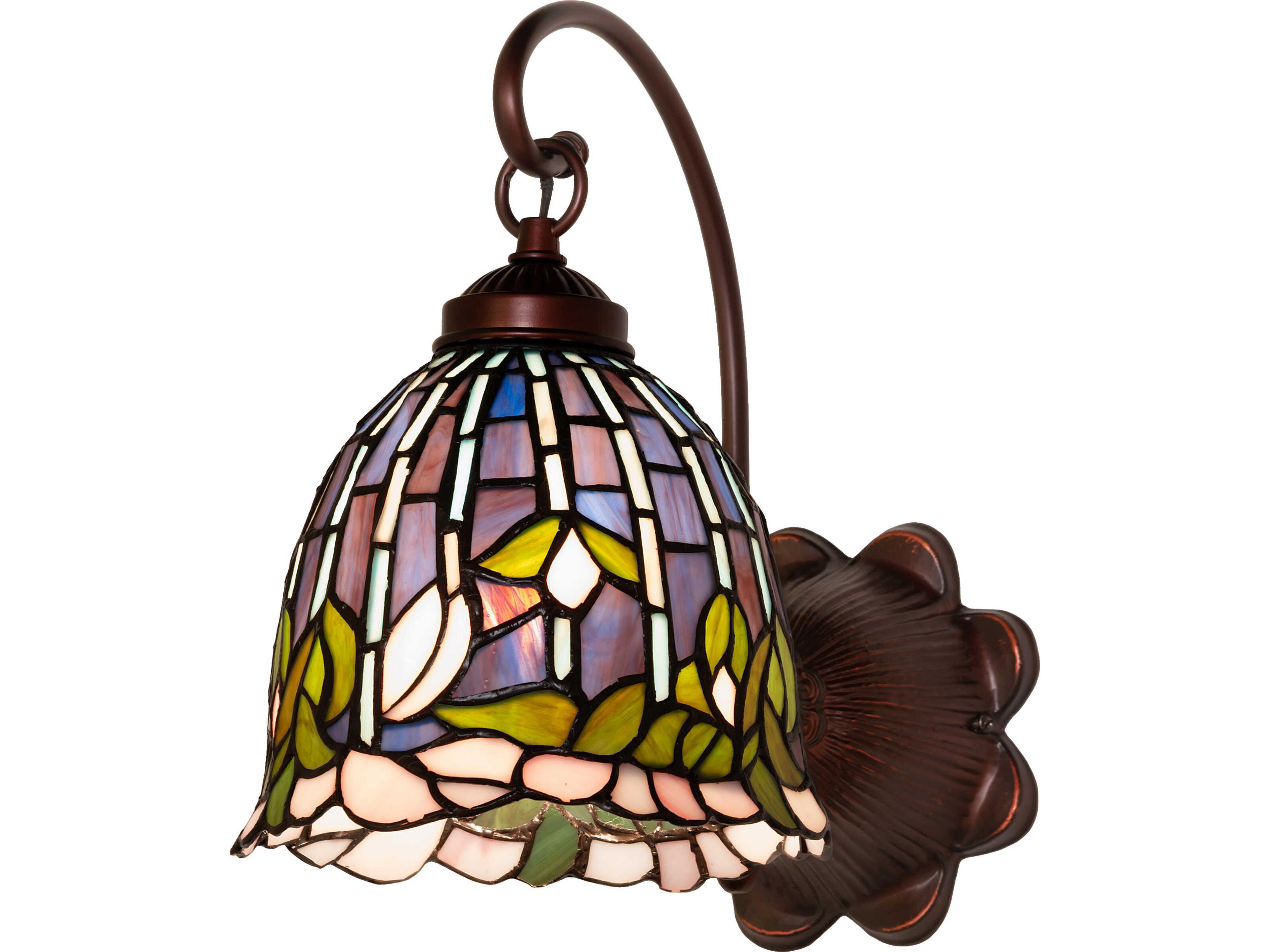 Tiffany Flowering Lotus 1-Light Bronze Traditional Wall Sconce