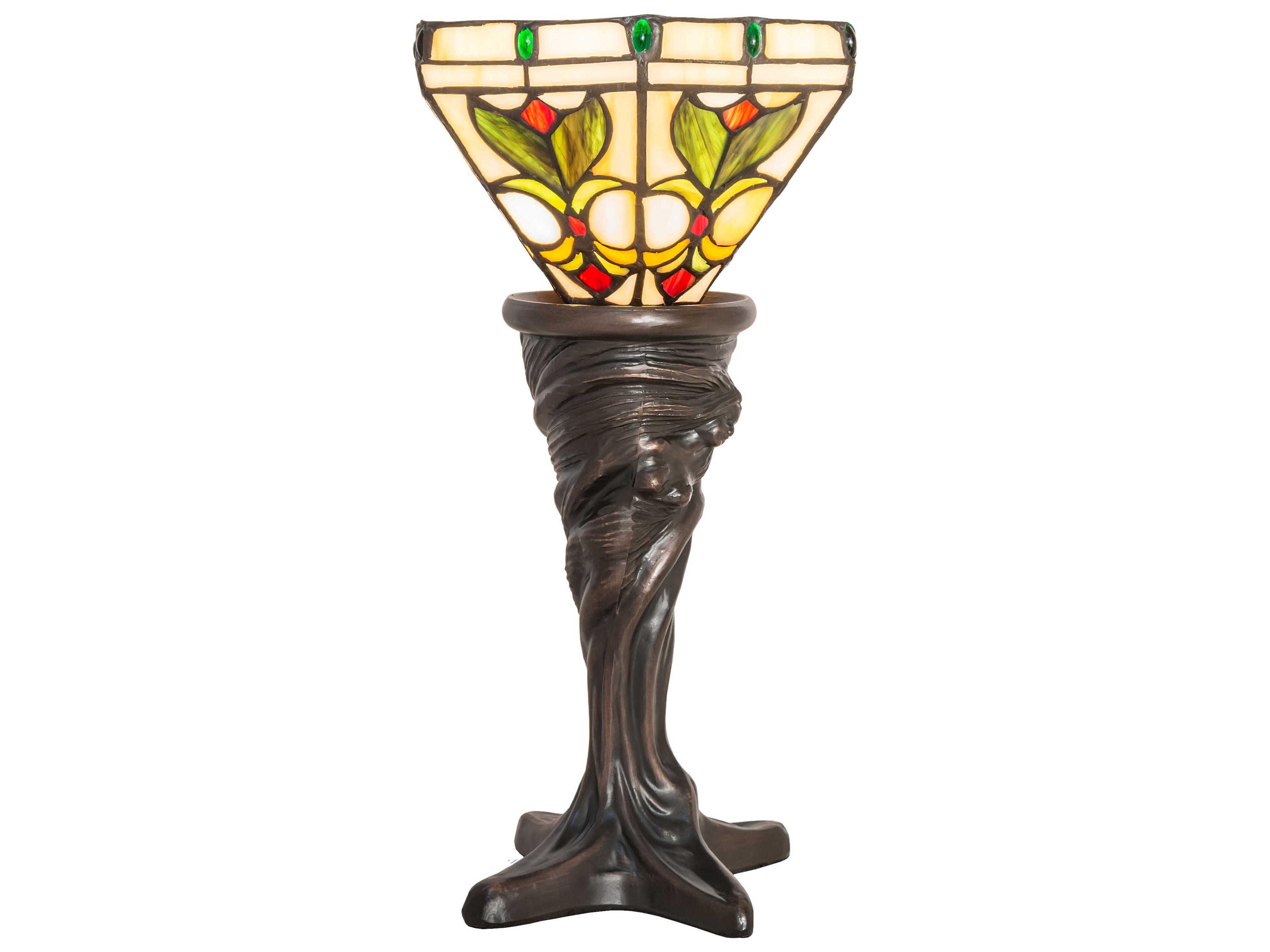 Middleton Mahogany Bronze Glass Tiffany Table Lamp