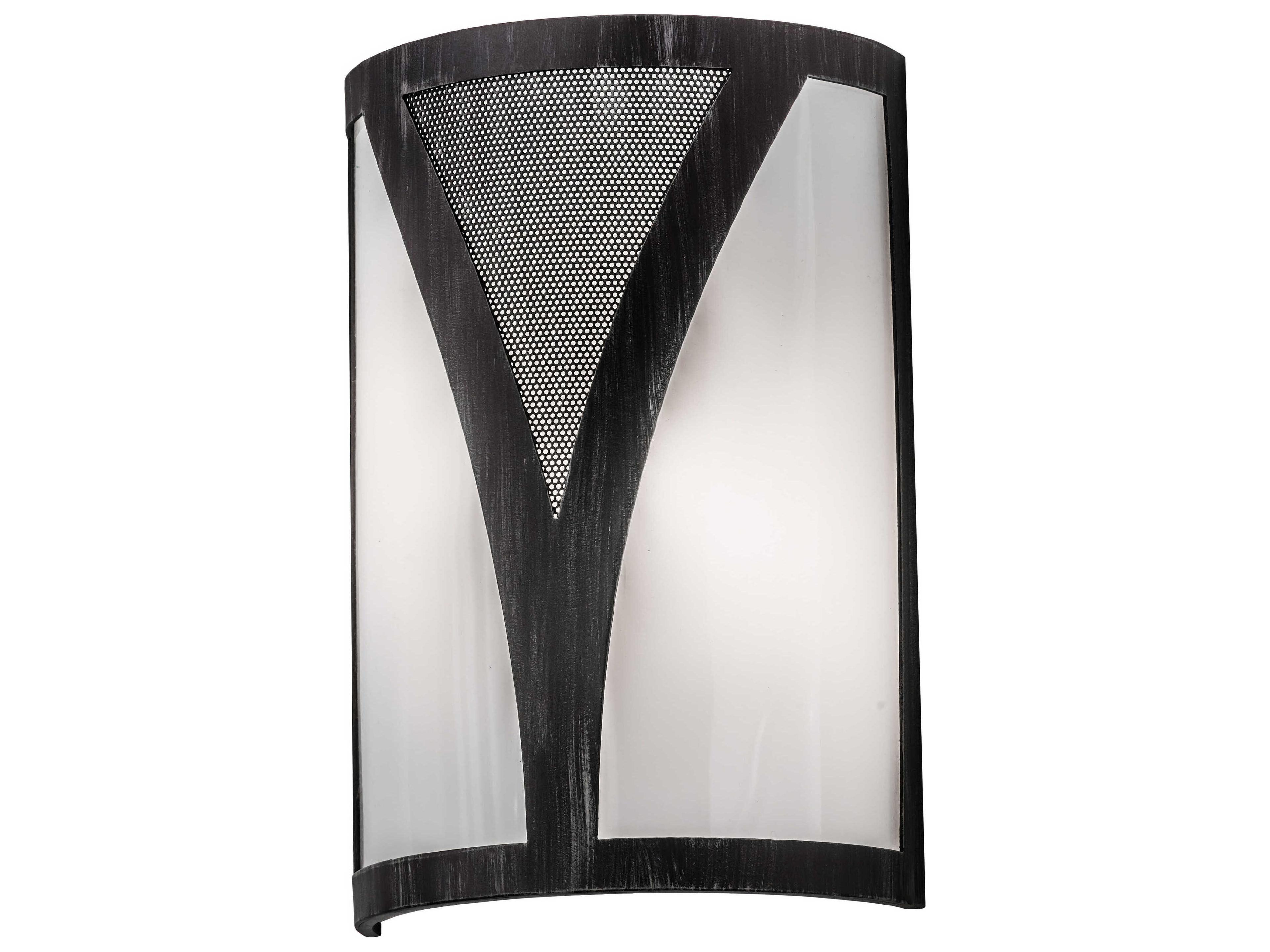 2-Light Black Glass Wall Sconce