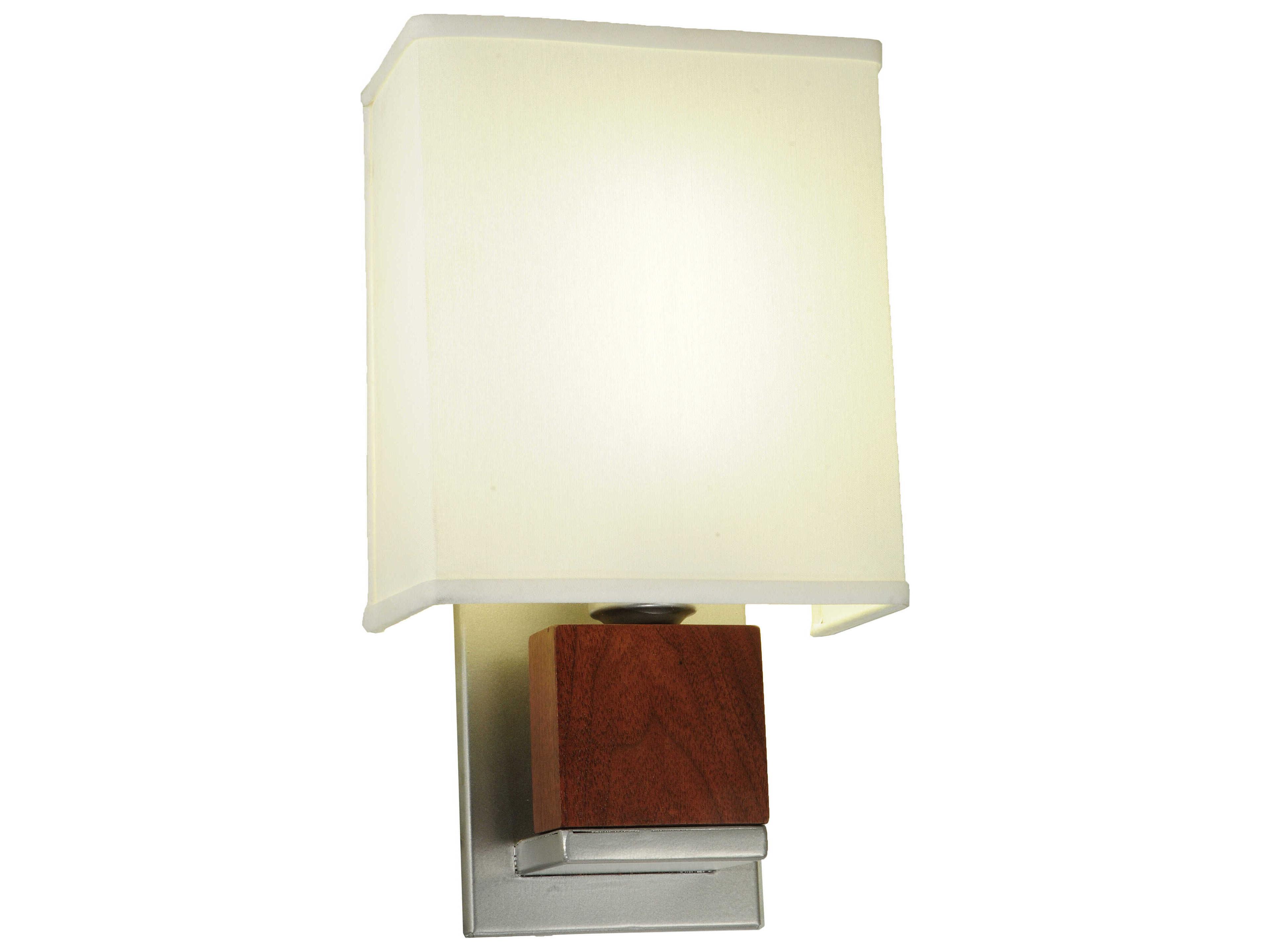1-Light Nickel Natural Wood Wall Sconce