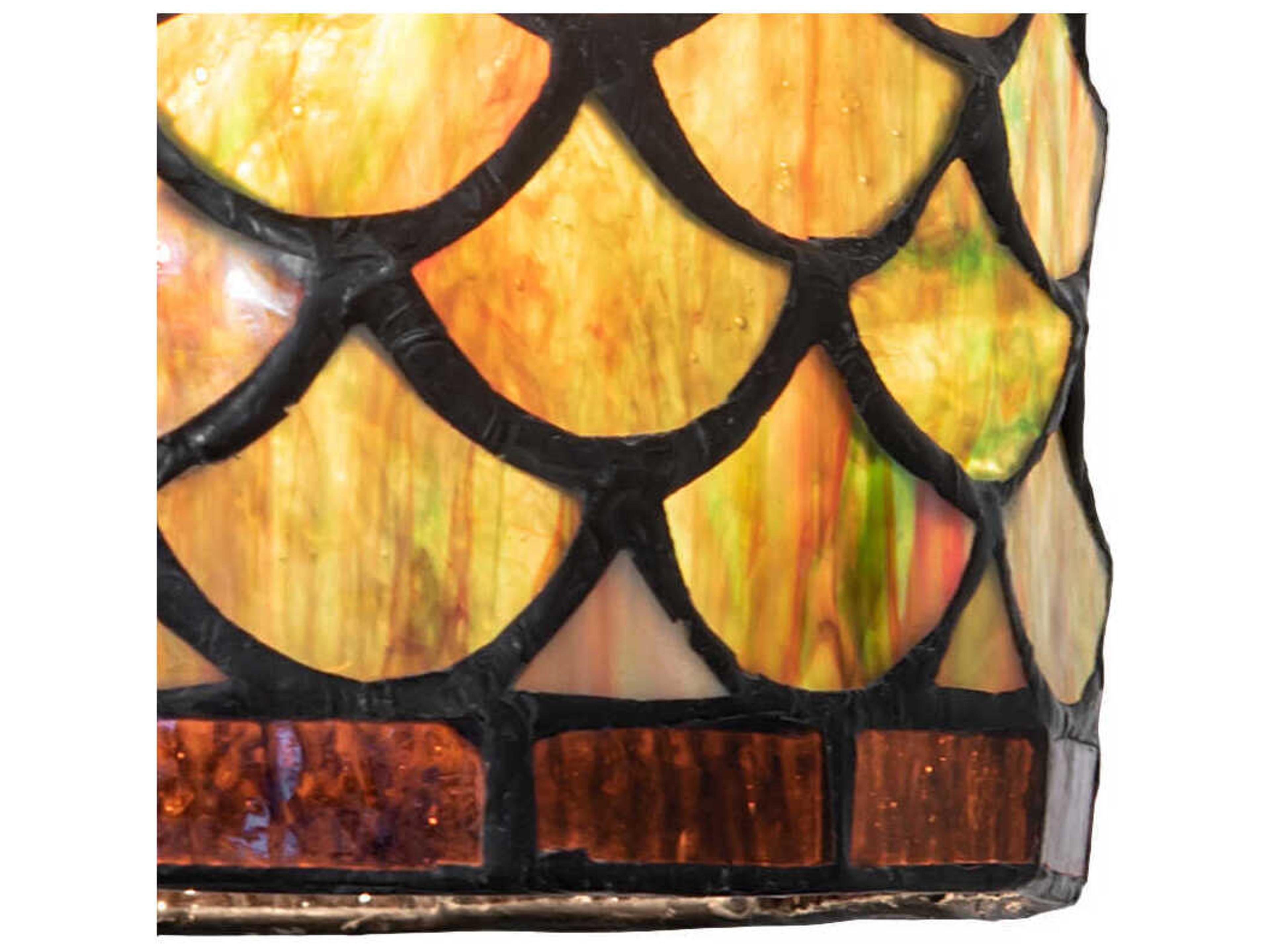 Meyda 1-Light Mahogany Bronze Green Glass Tiffany Bell Mini Pendant