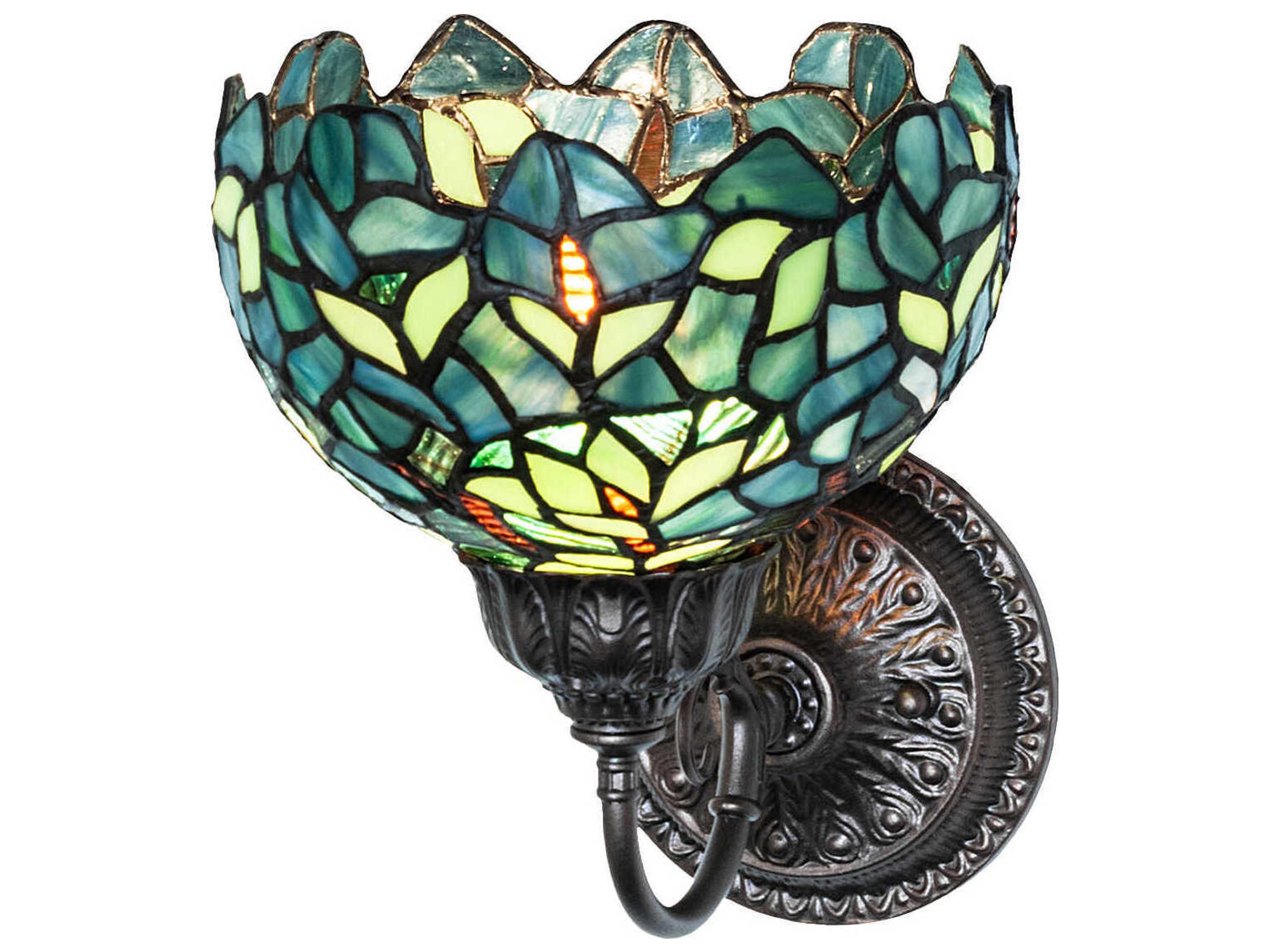 Nightfall Wisteria 1-Light Mahogany Bronze Traditional Wall Sconce