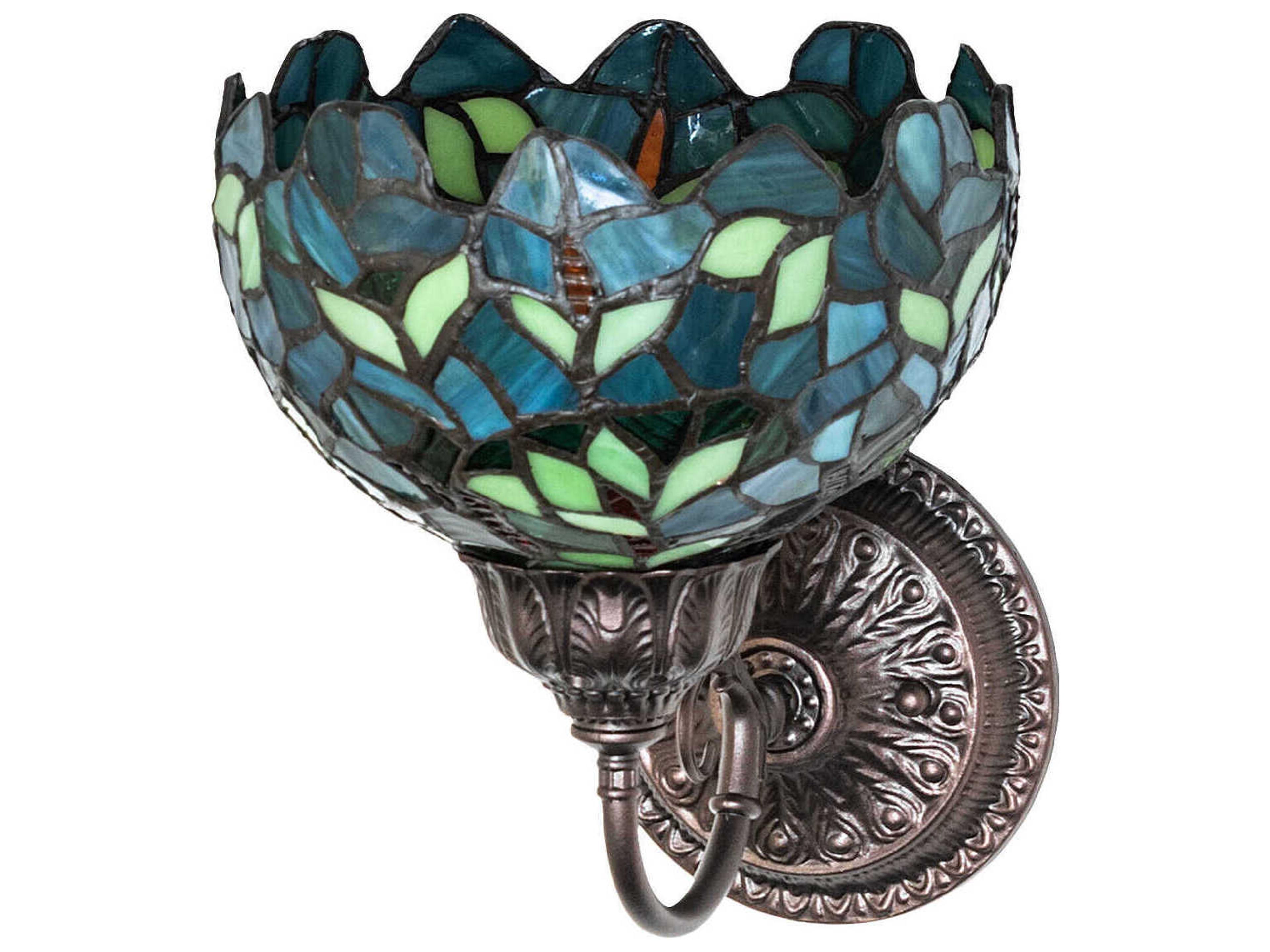 Meyda Nightfall Wisteria 1-Light Mahogany Bronze Traditional Wall Sconce