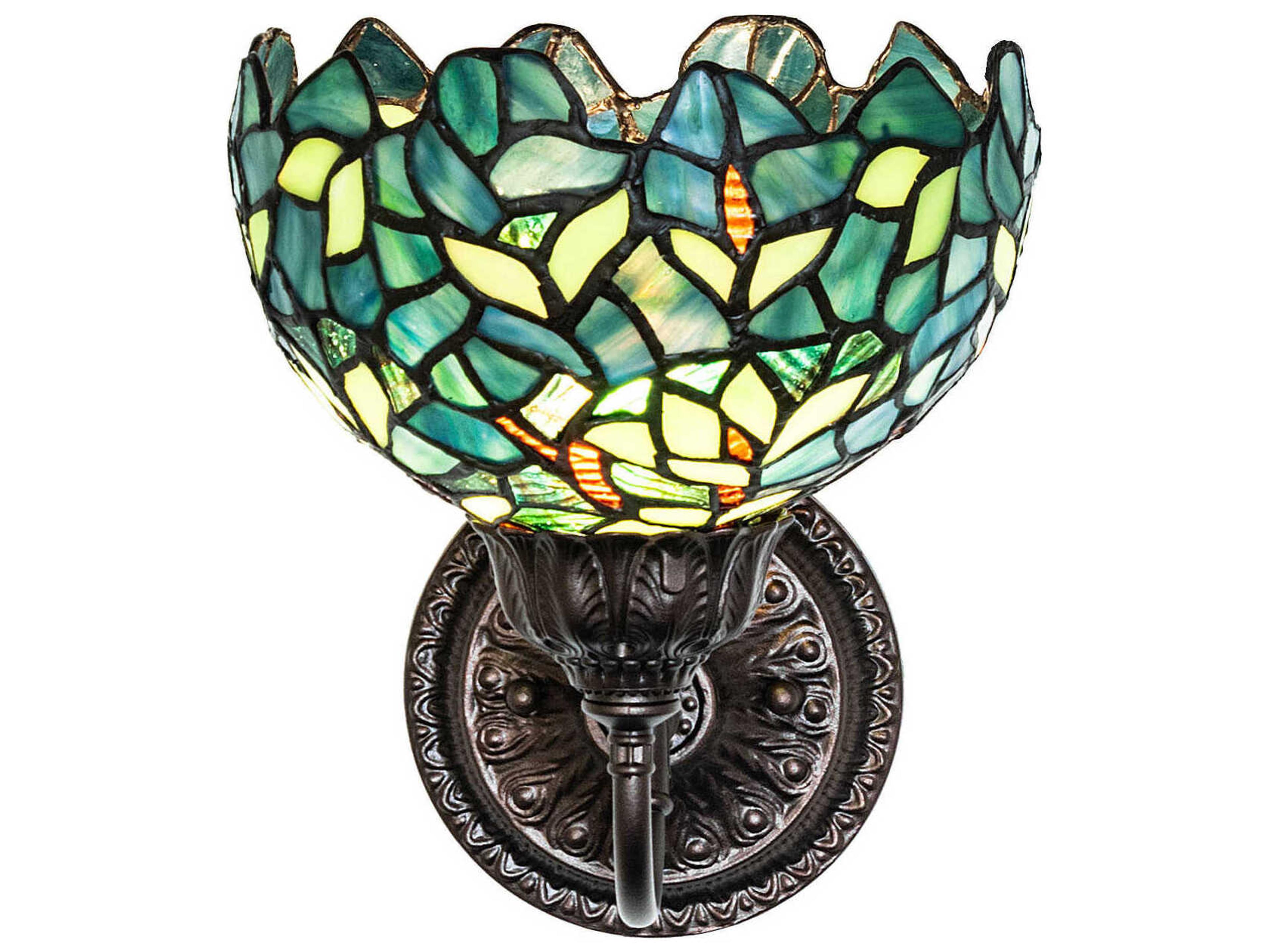 Meyda Nightfall Wisteria 1-Light Mahogany Bronze Traditional Wall Sconce