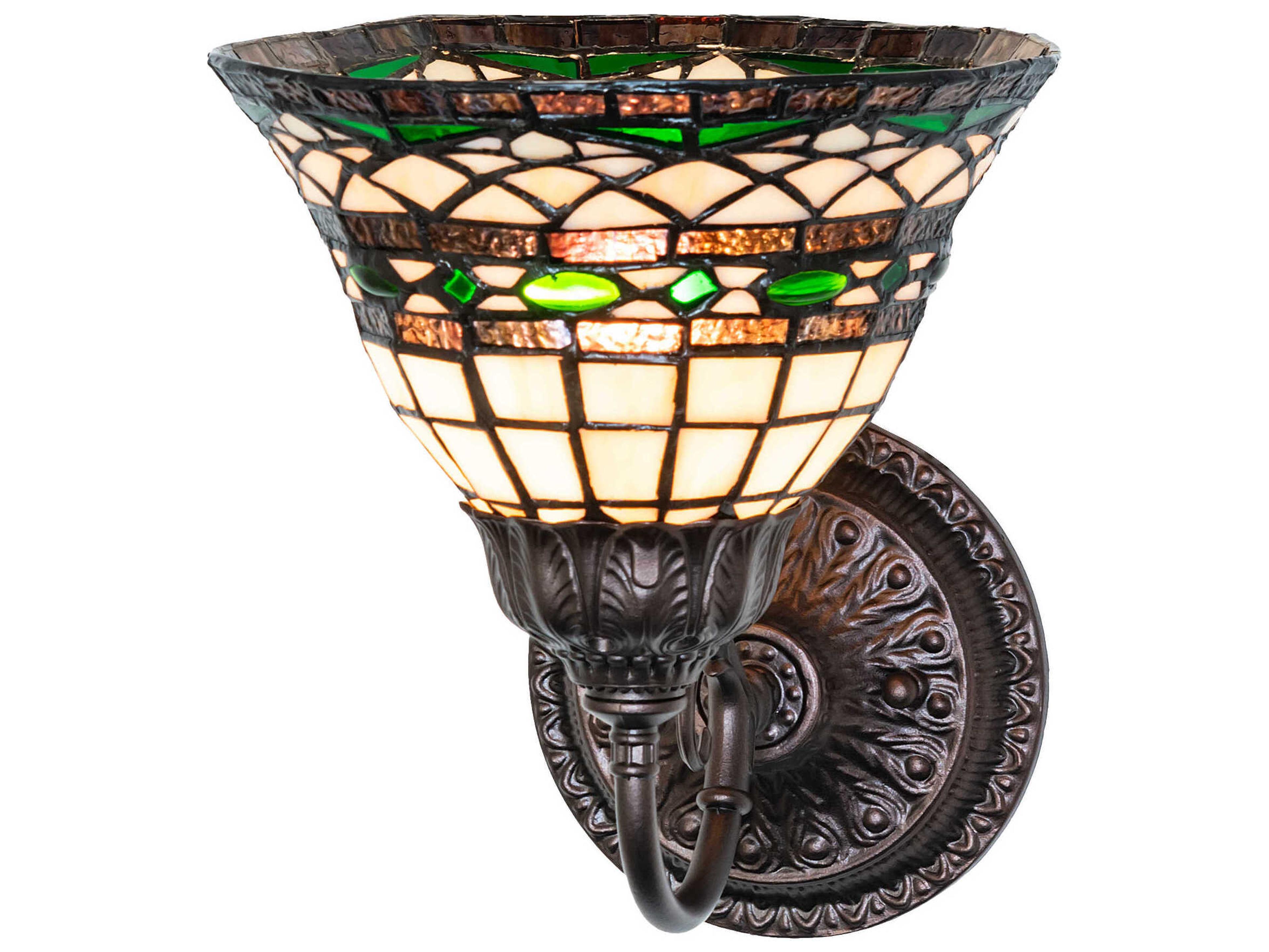 Tiffany Roman 1-Light Mahogany Bronze Traditional Wall Sconce