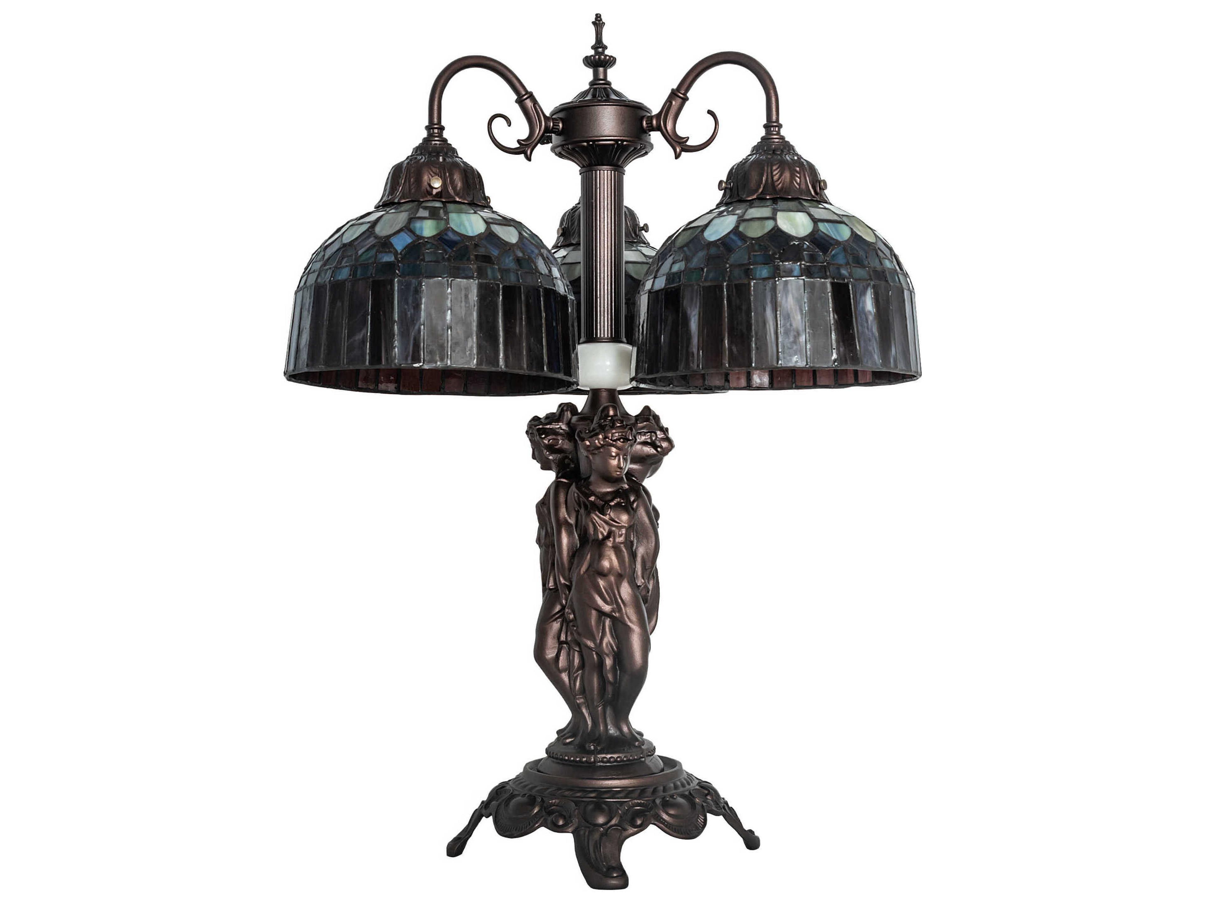 Meyda Tiffany Candice Mahogany Bronze Glass Table Lamp