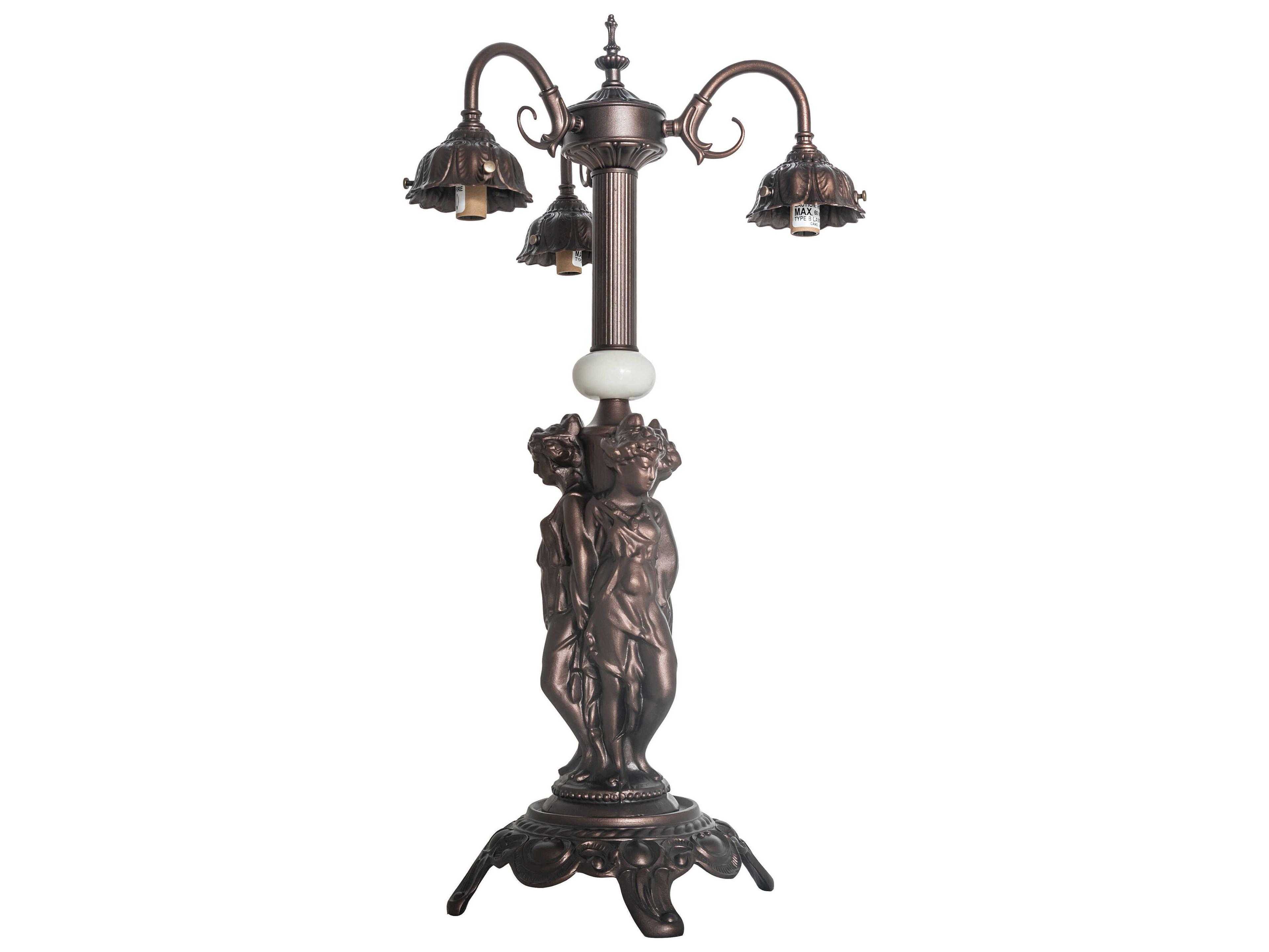 Meyda Tiffany Candice Mahogany Bronze Glass Table Lamp