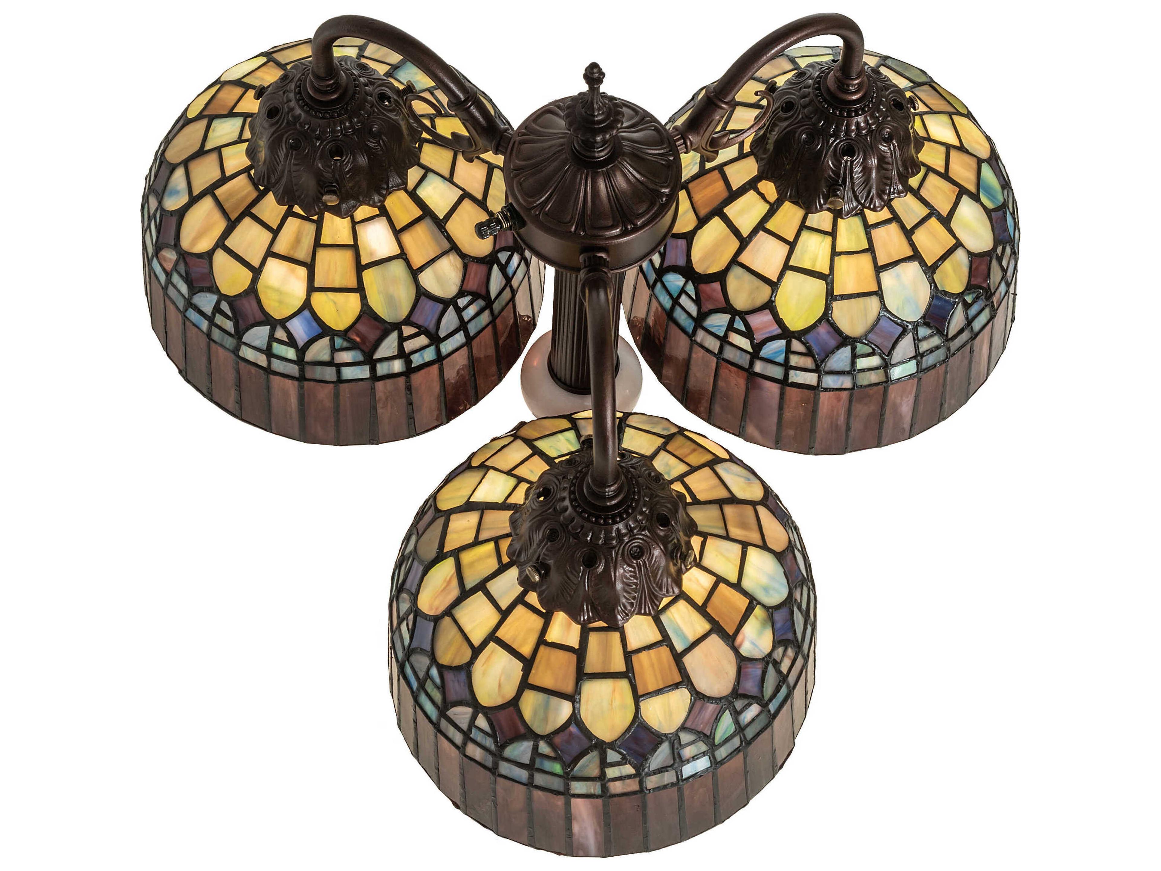 Meyda Tiffany Candice Mahogany Bronze Glass Table Lamp