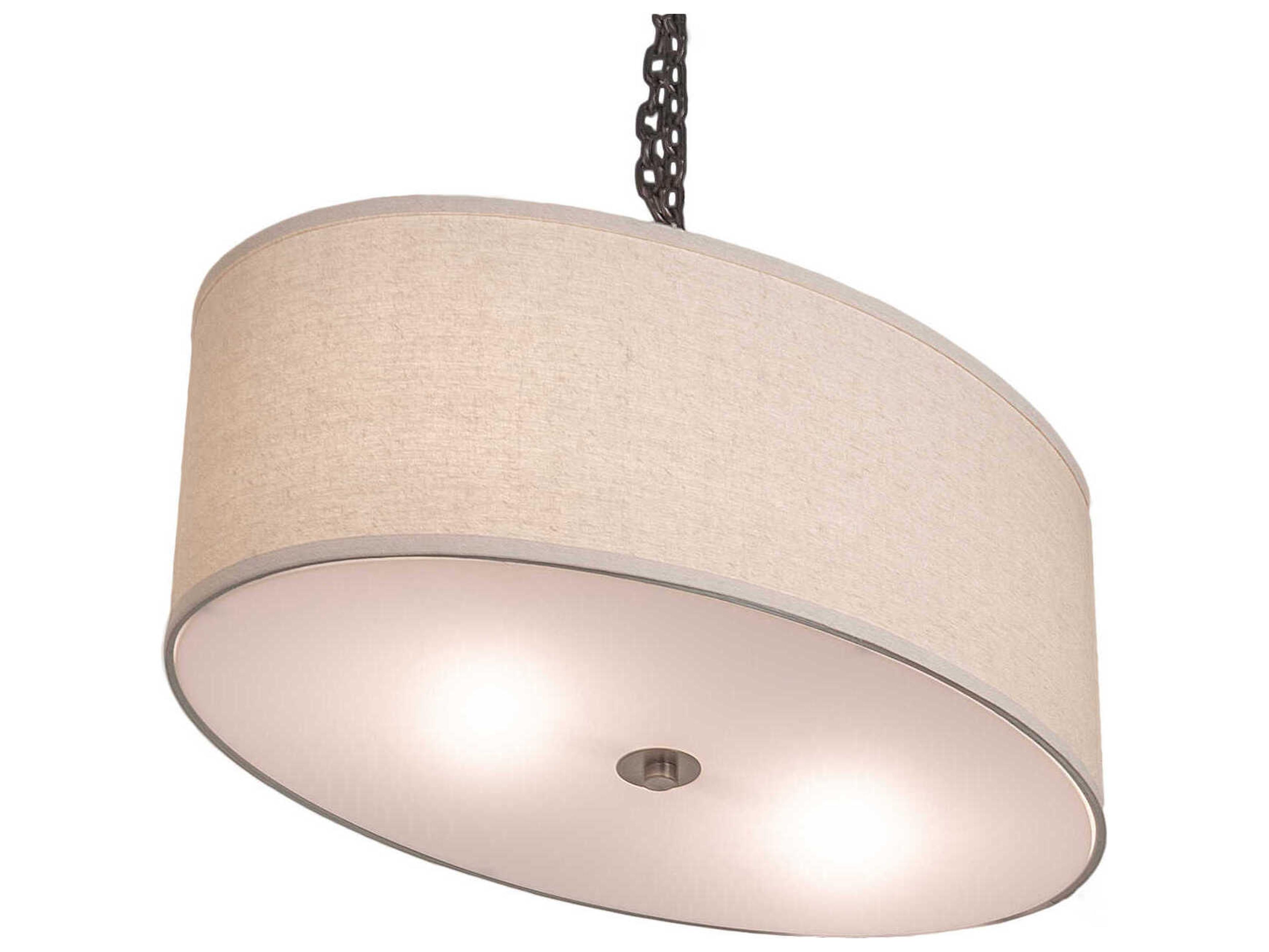 Meyda 2-Light Brushed Nickel Round Island Pendant