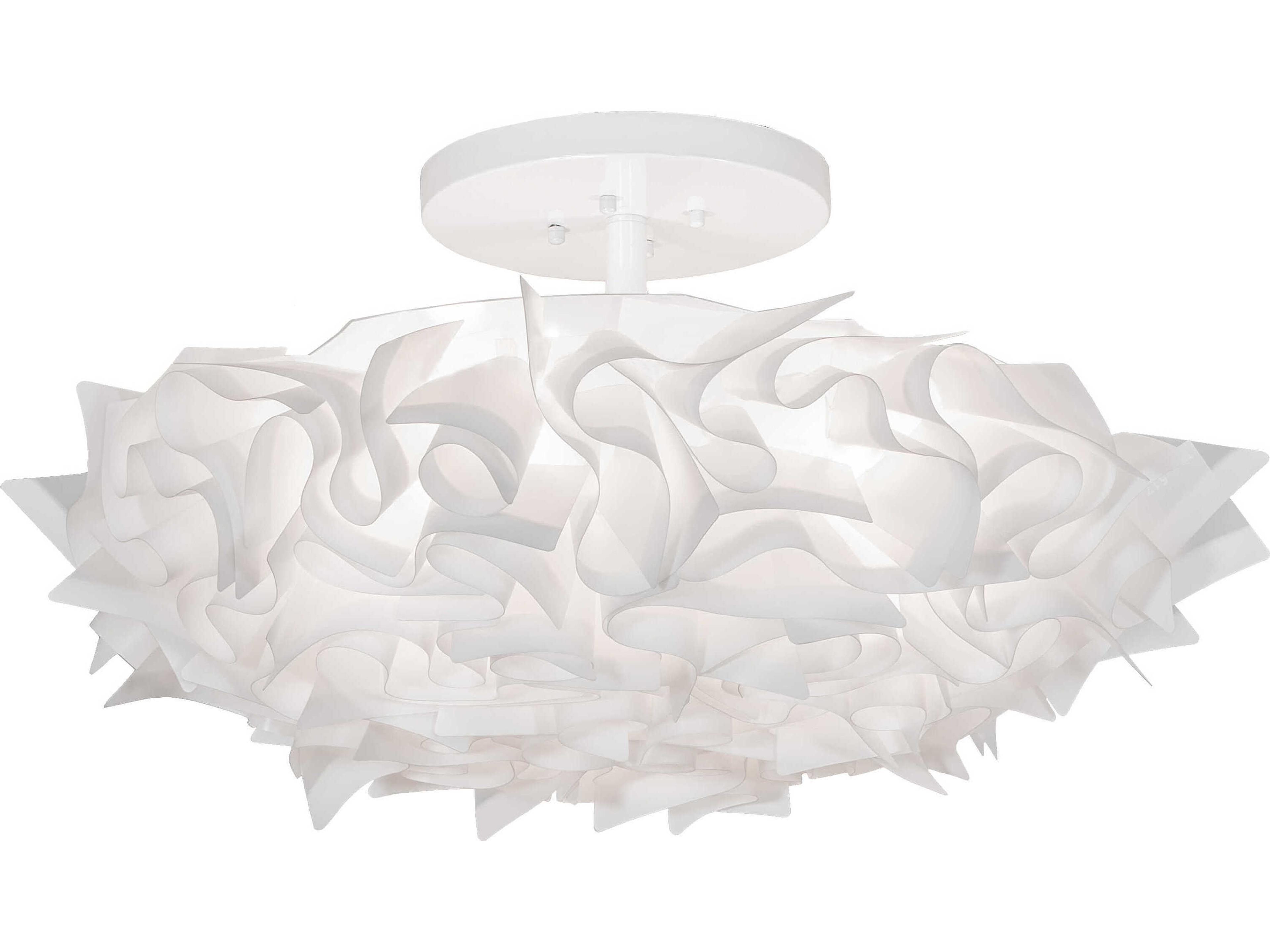 3-Light Steel Semi Flush Mount