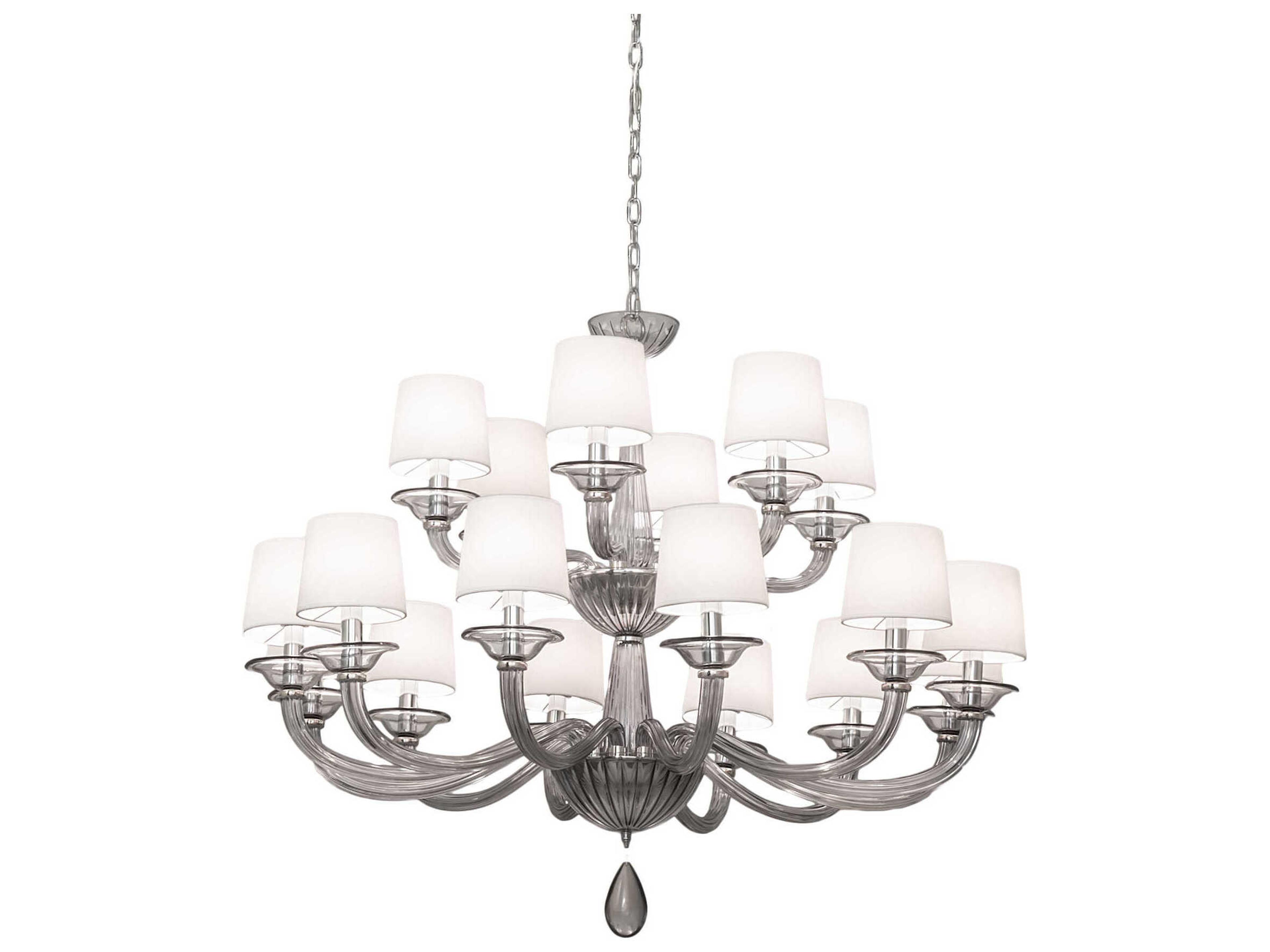 18-Light8-Light Polished Nickel Glass Round Chandelier