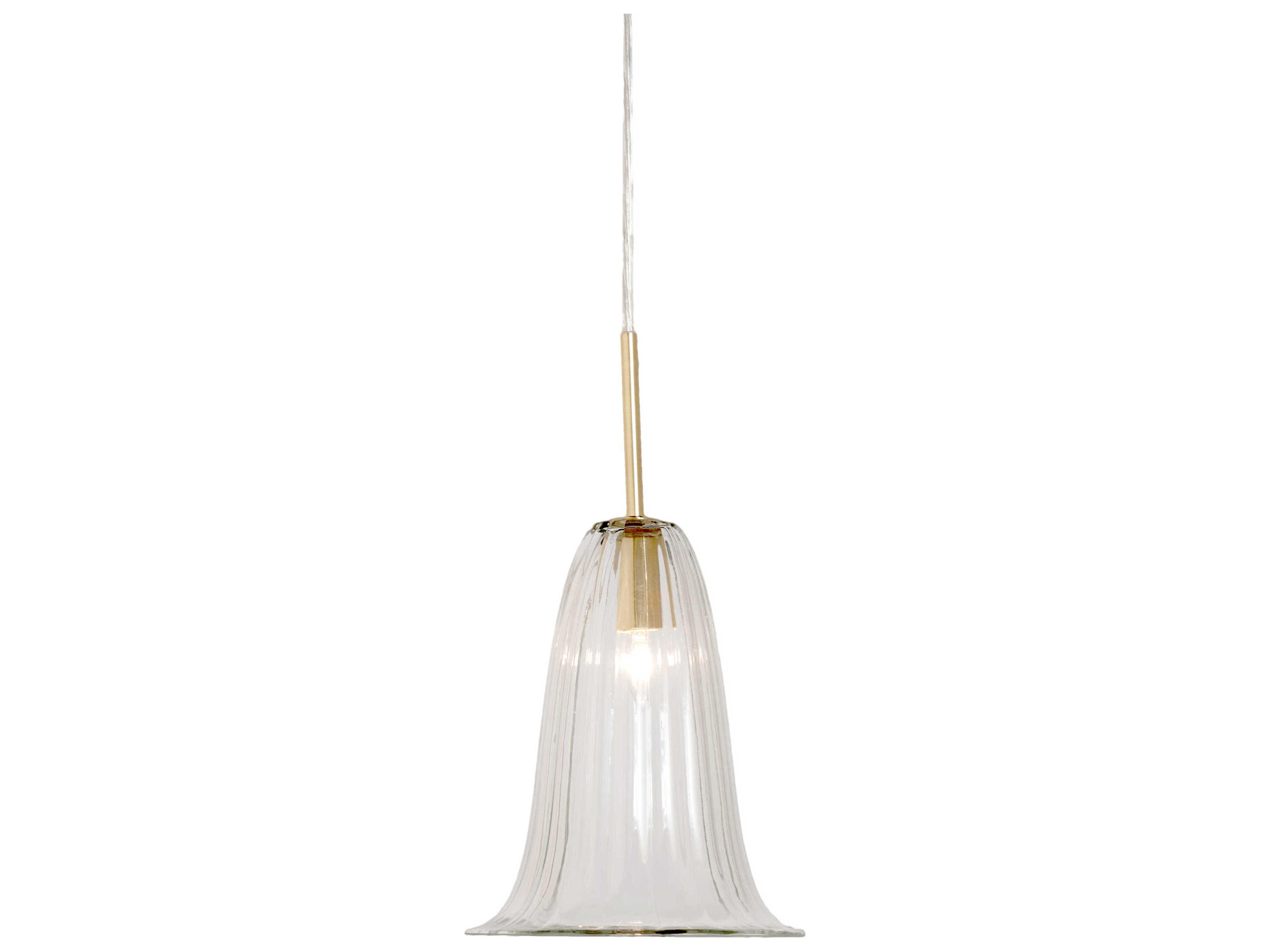 1-Light Gold Glass Bell Mini Pendant