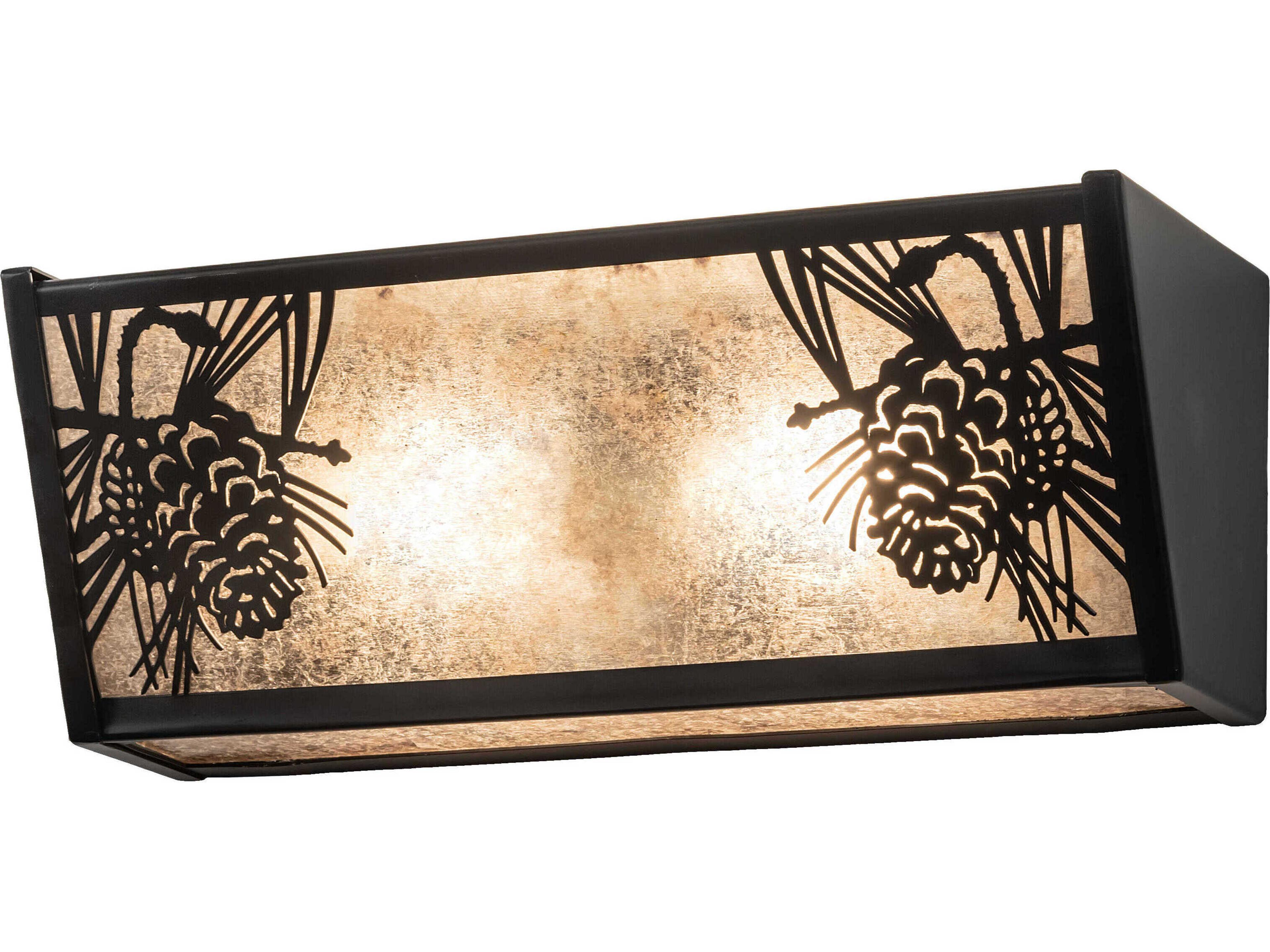 Winter Pine 2-Light Black Glass Vanity Light