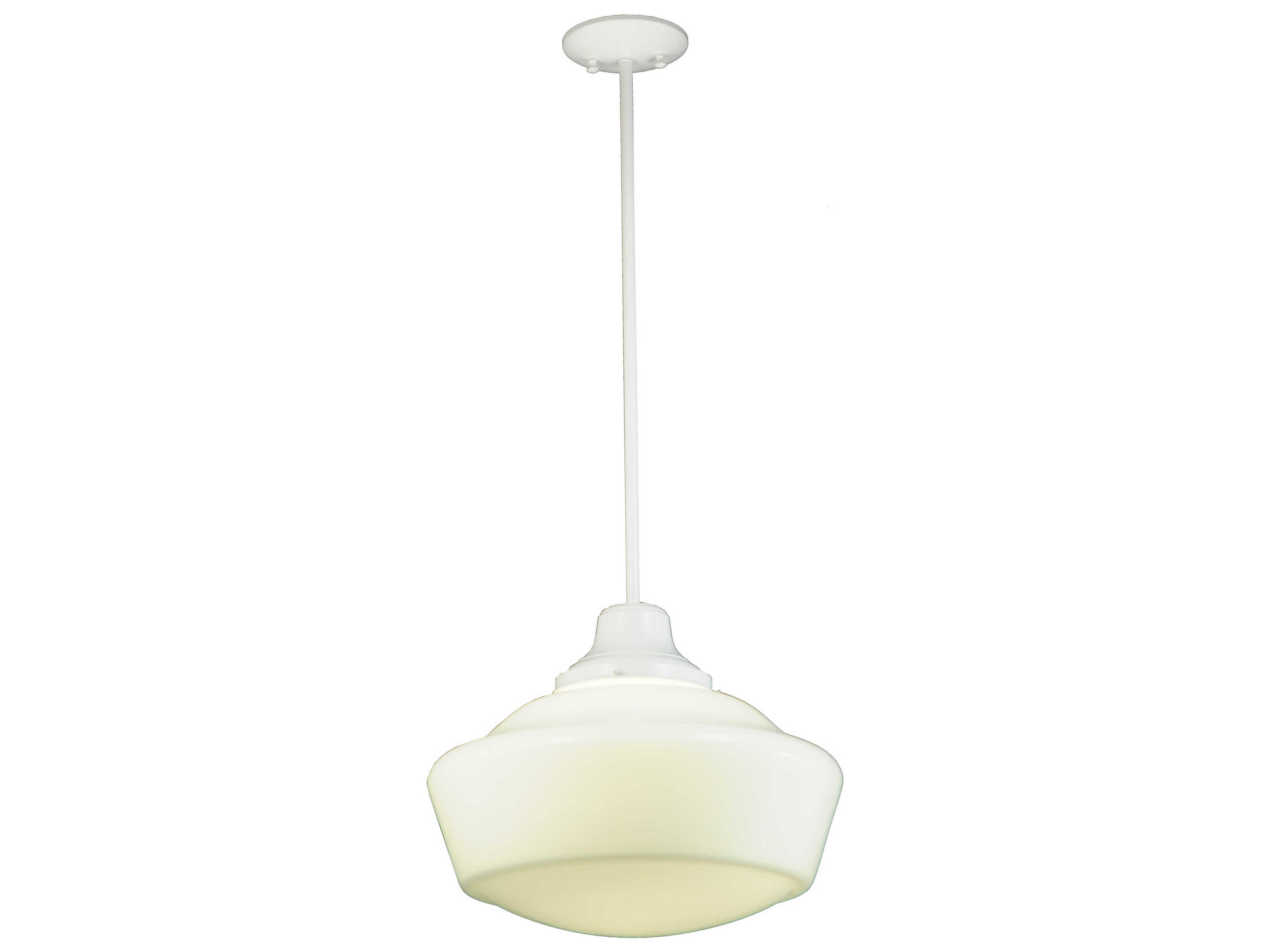 Revival Schoolhouse 1-Light White Glass Pendant