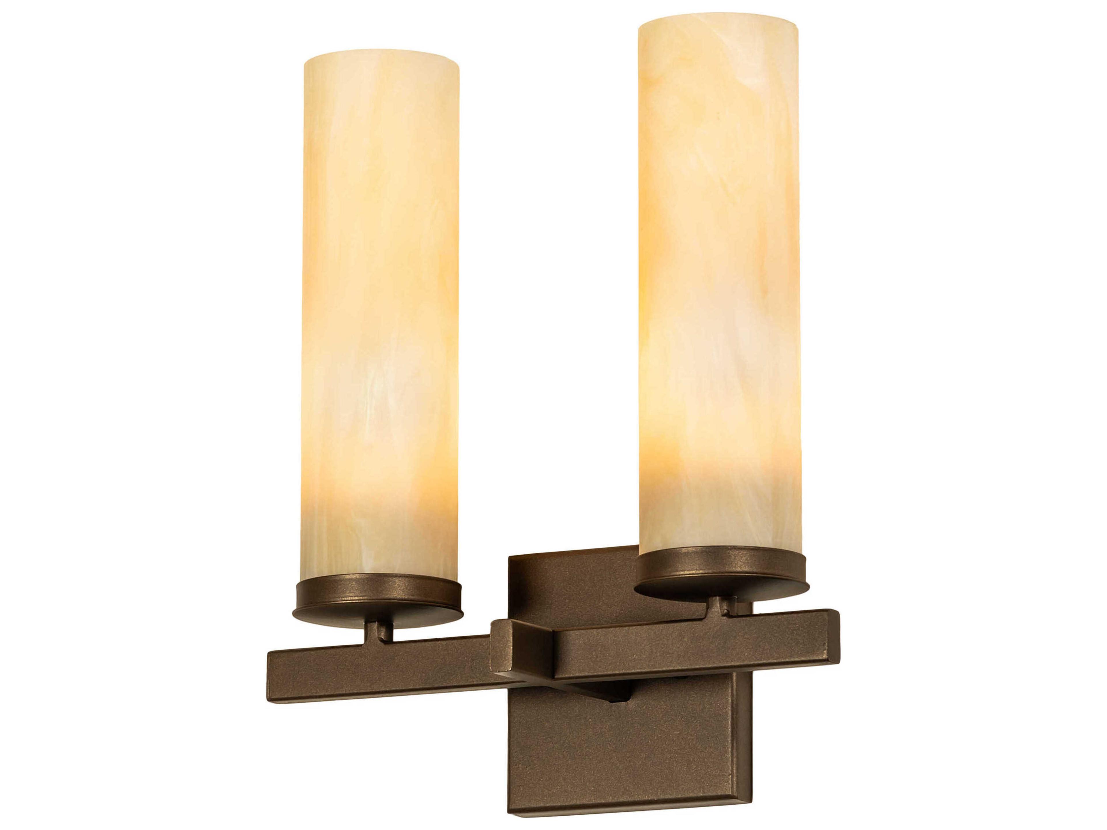 Dante 2-Light Bronze Sahara Gold Glass LED Wall Sconce