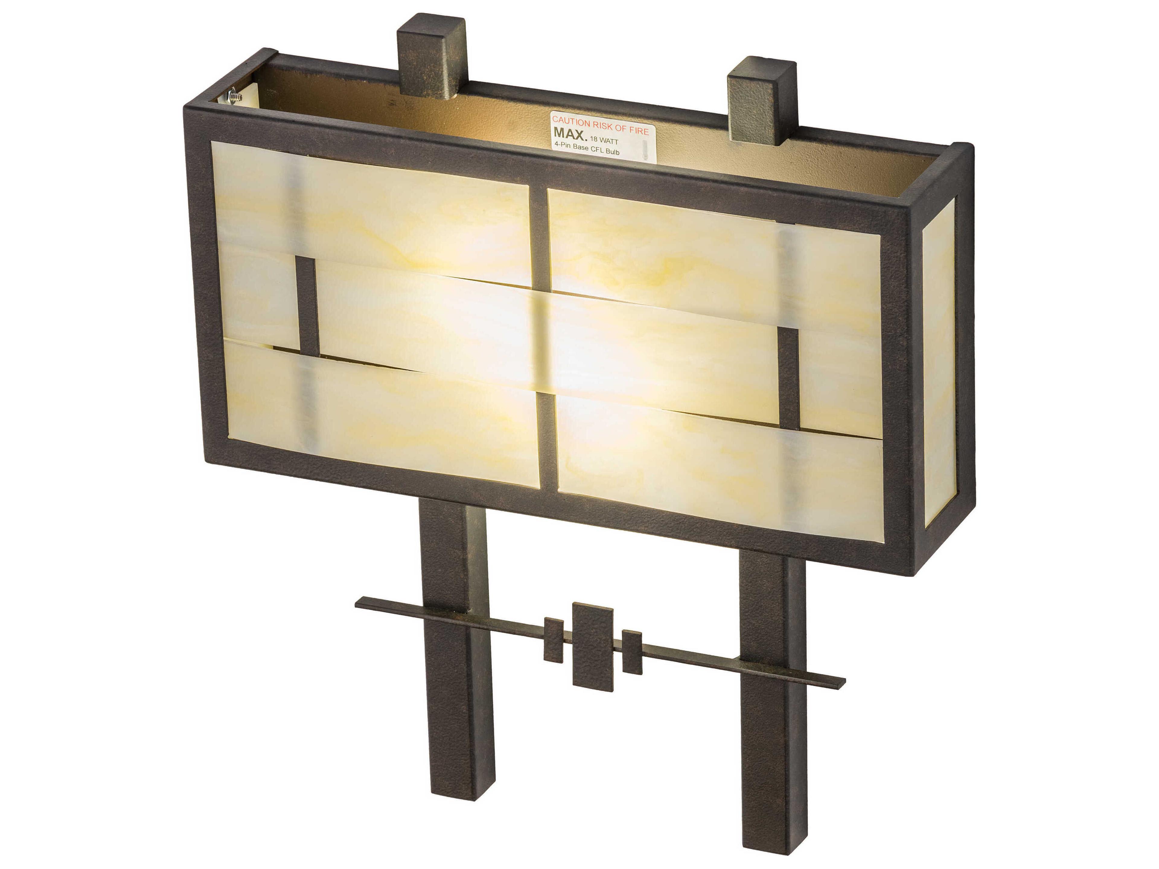 Meyda 2-Light Black Glass Wall Sconce