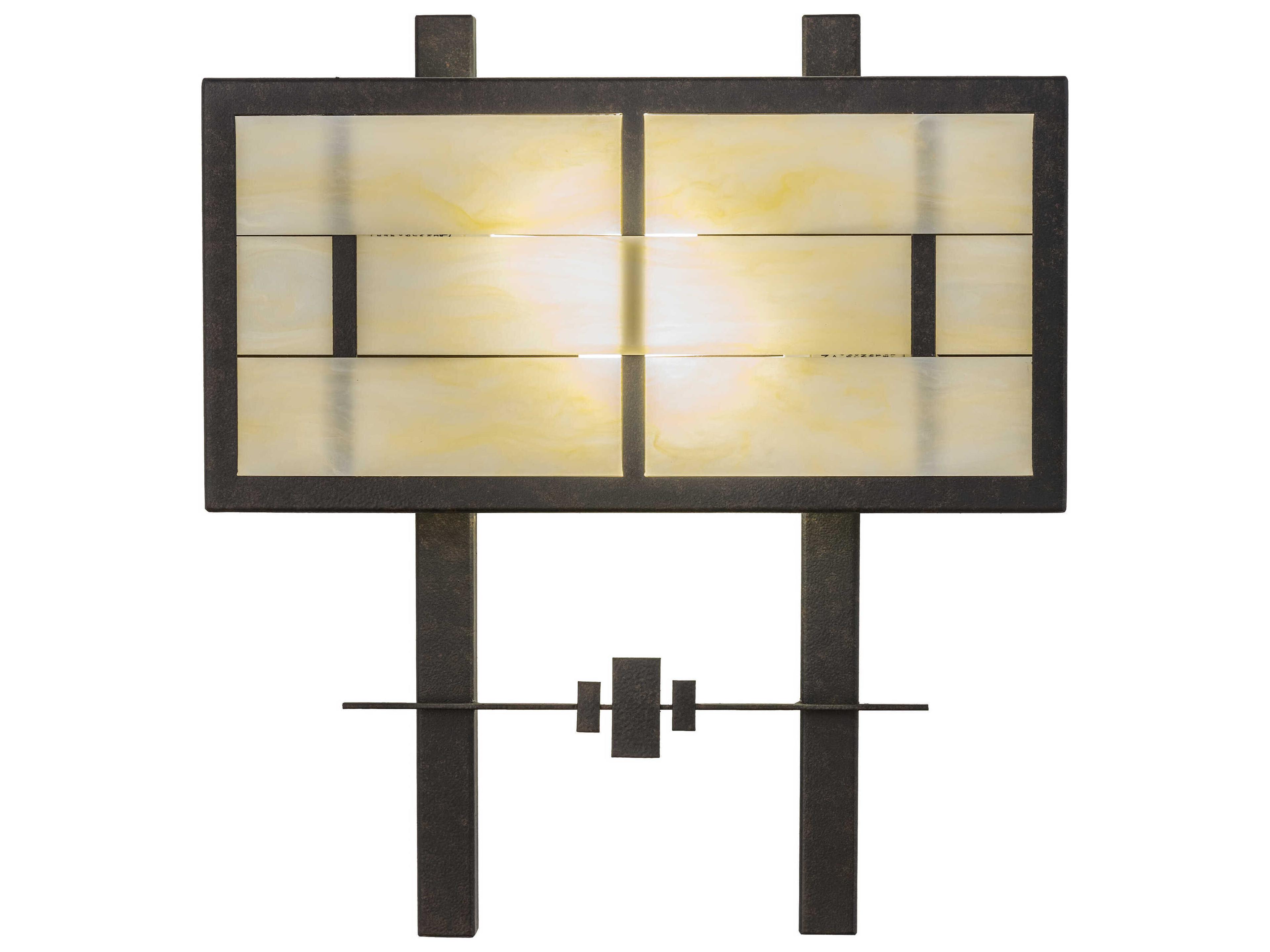 Meyda 2-Light Black Glass Wall Sconce