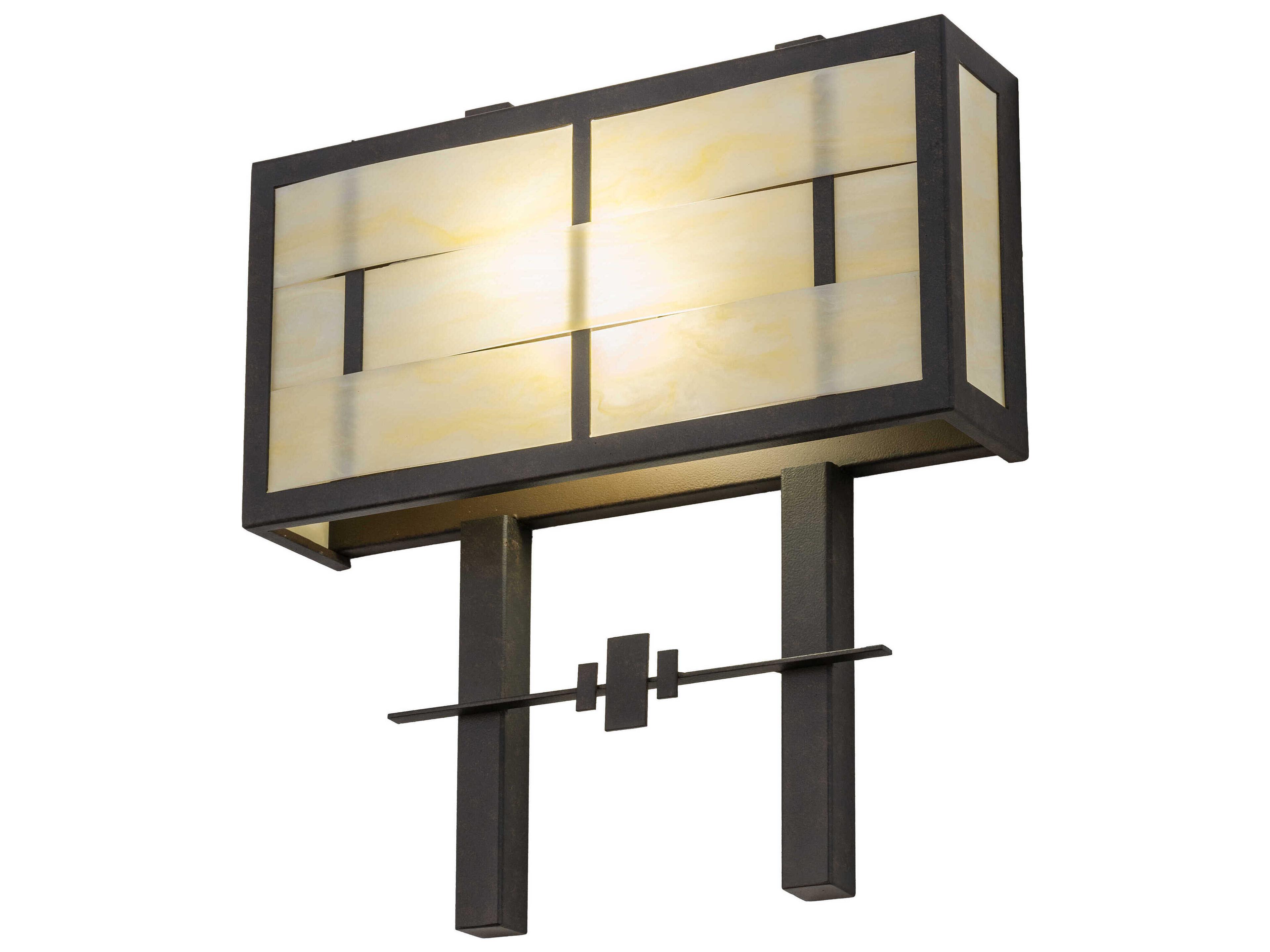 Meyda 2-Light Black Glass Wall Sconce