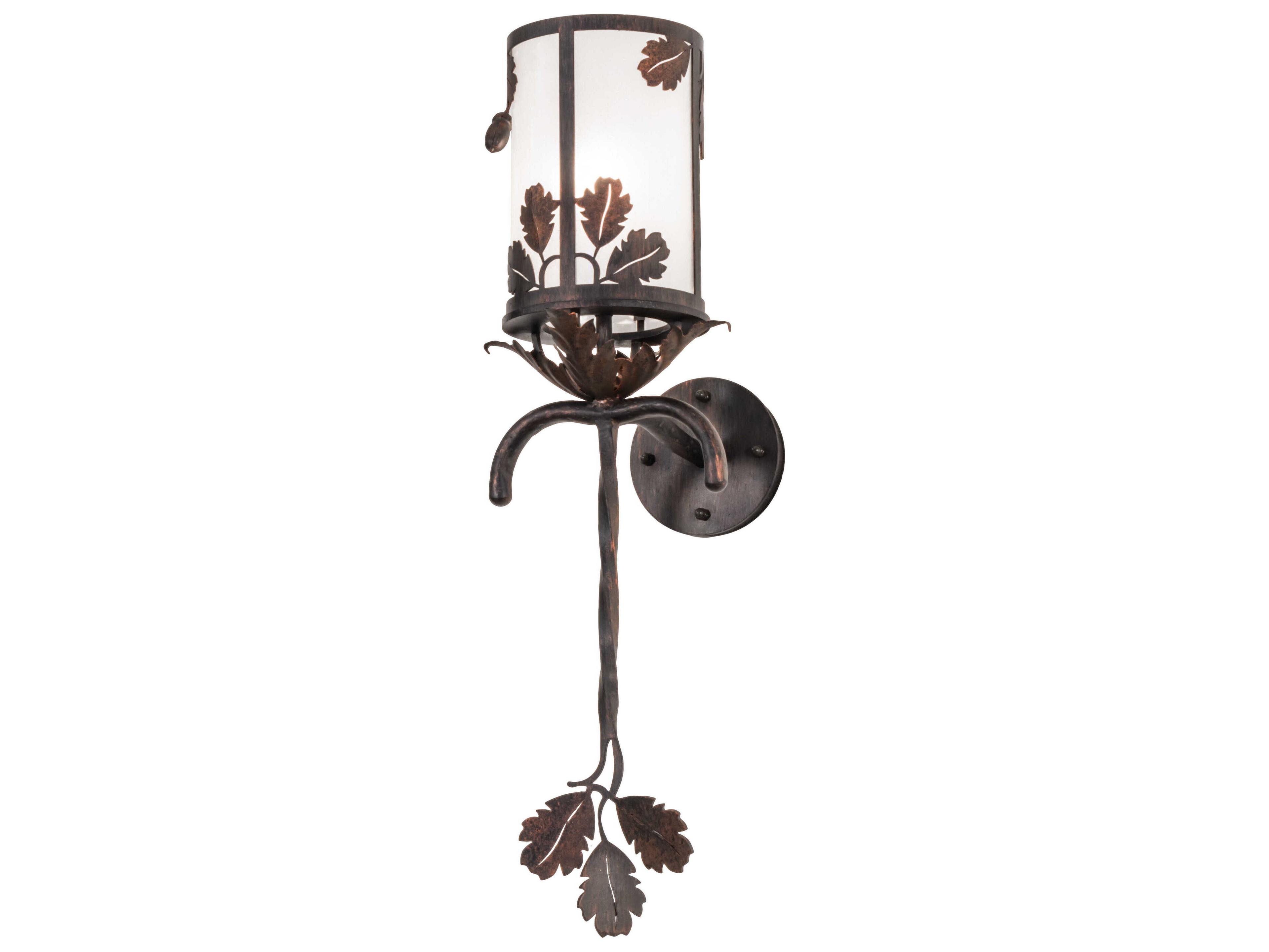 Meyda 1-Light Bronze Glass Wall Sconce