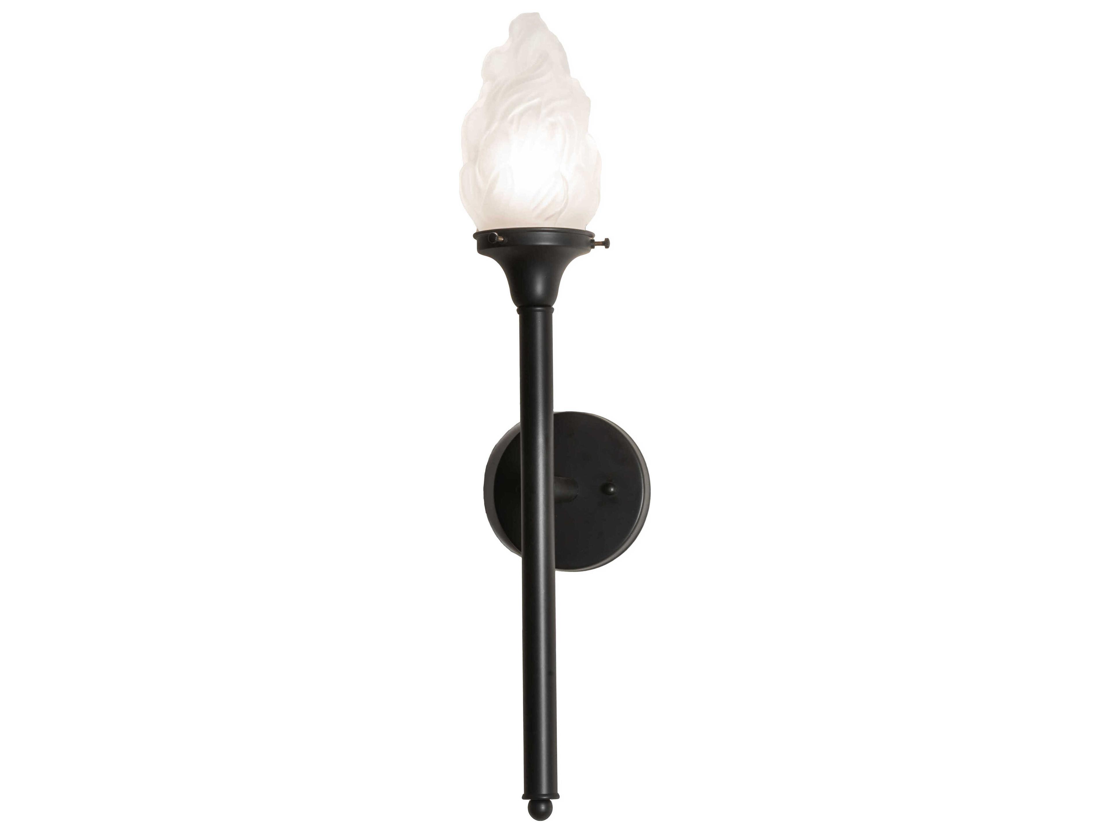 1-Light Black Glass Wall Sconce