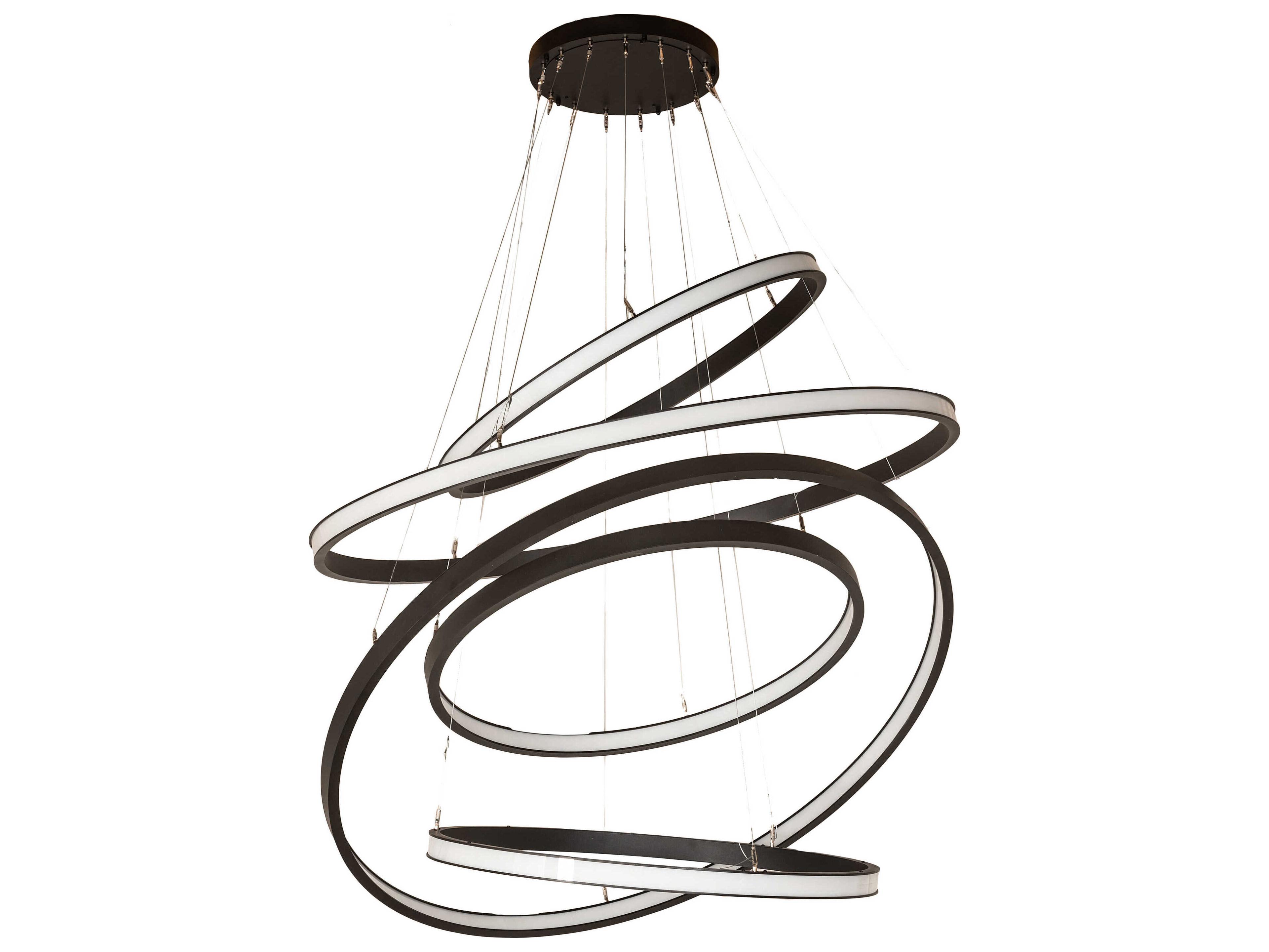 Anillo Black Glass LED Round Pendant