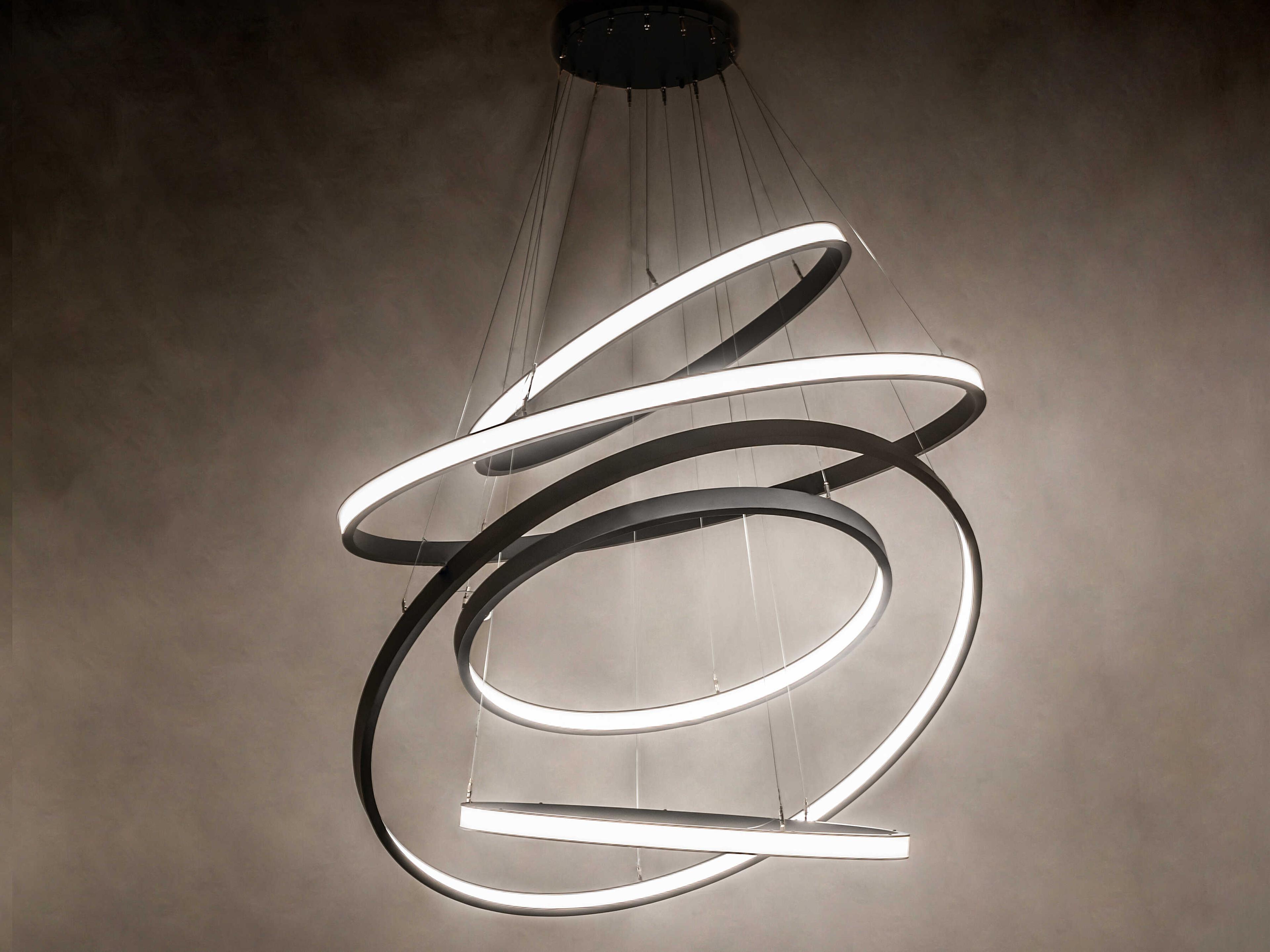 Meyda Anillo Black Glass LED Round Pendant