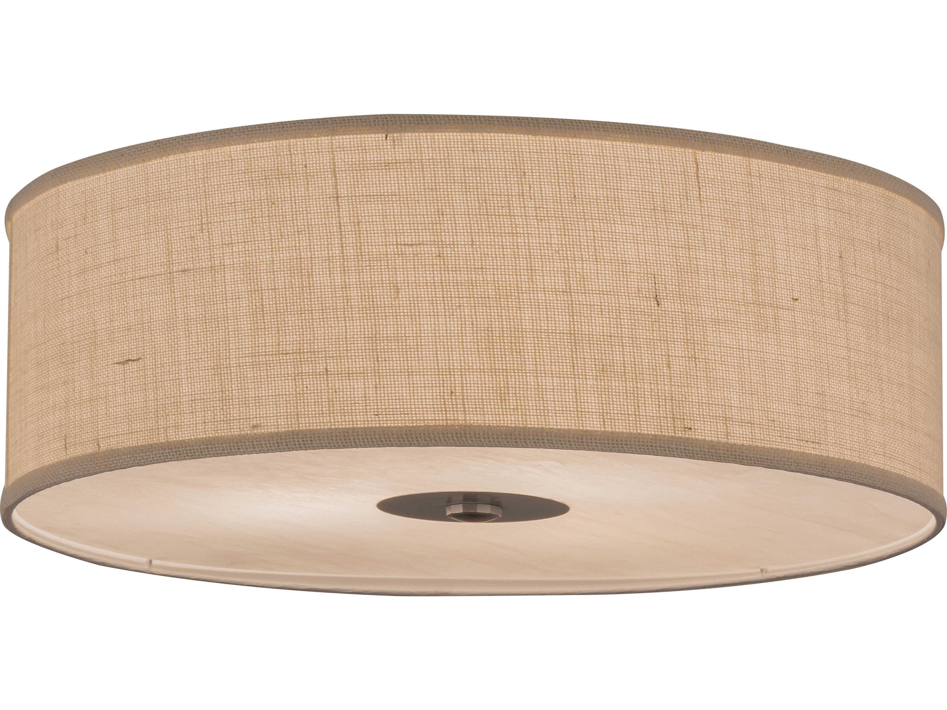 Cilindro 3-Light Nickel Drum Flush Mount
