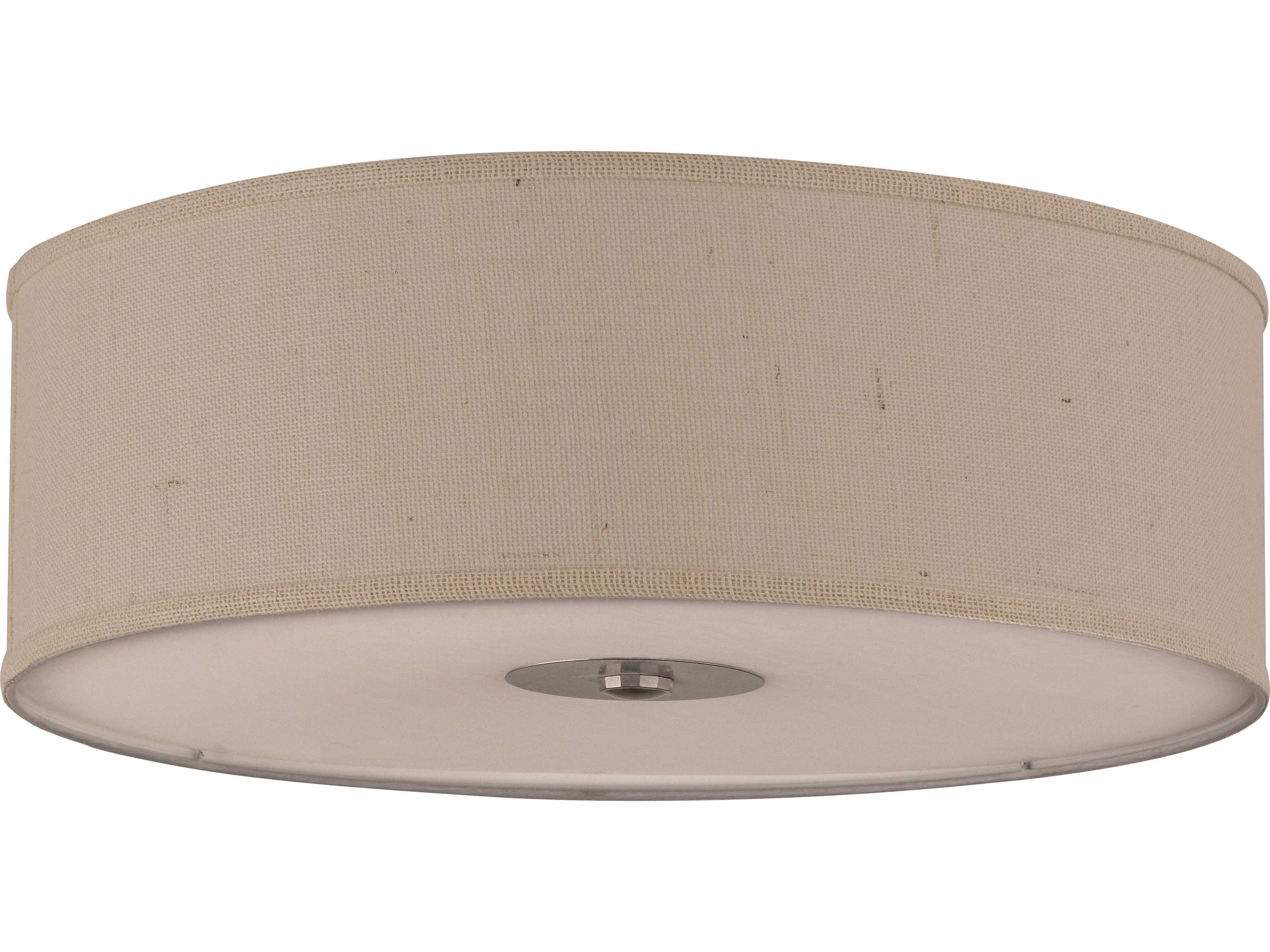 Meyda Cilindro 3-Light Nickel Drum Flush Mount