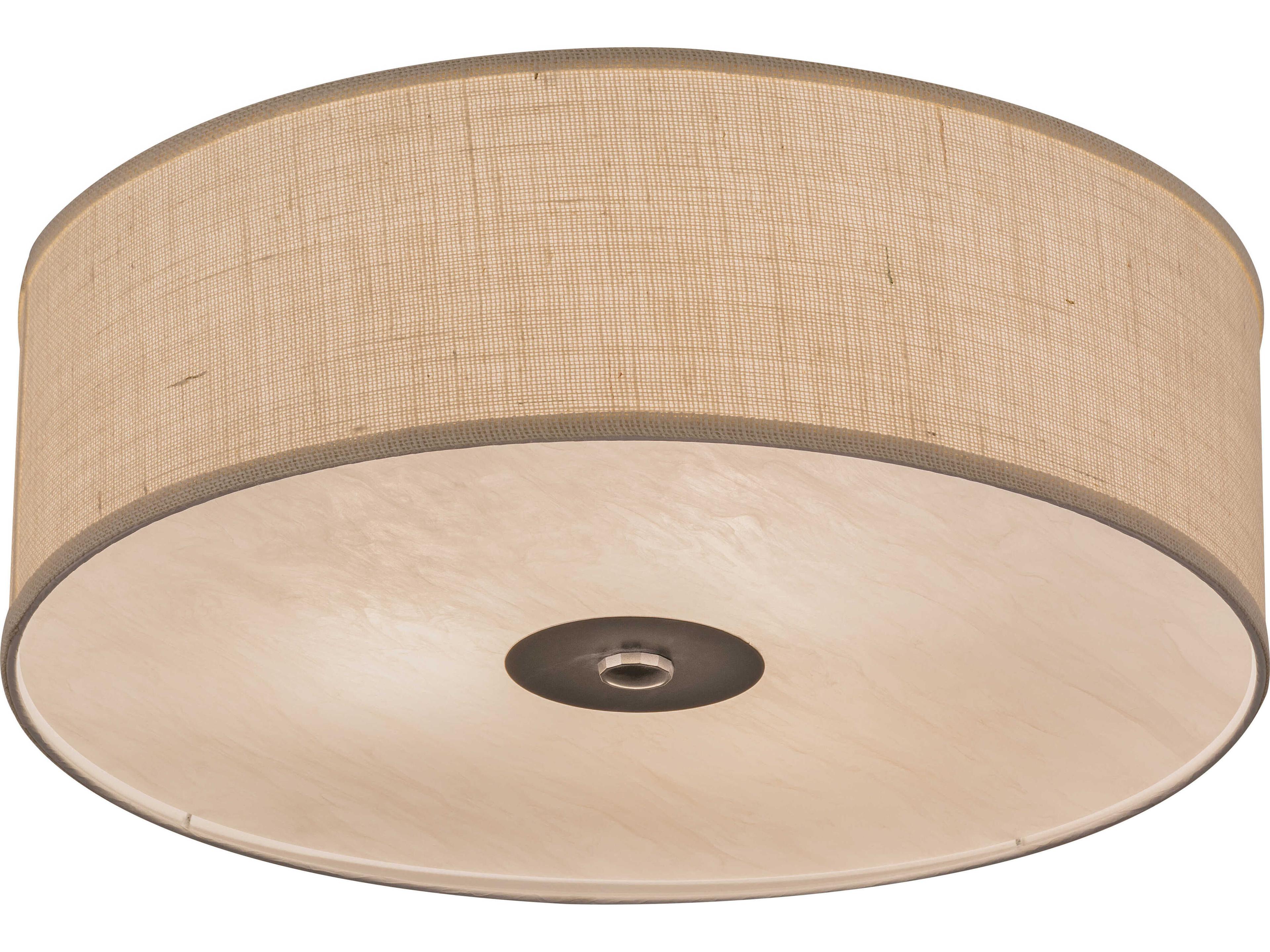 Meyda Cilindro 3-Light Nickel Drum Flush Mount
