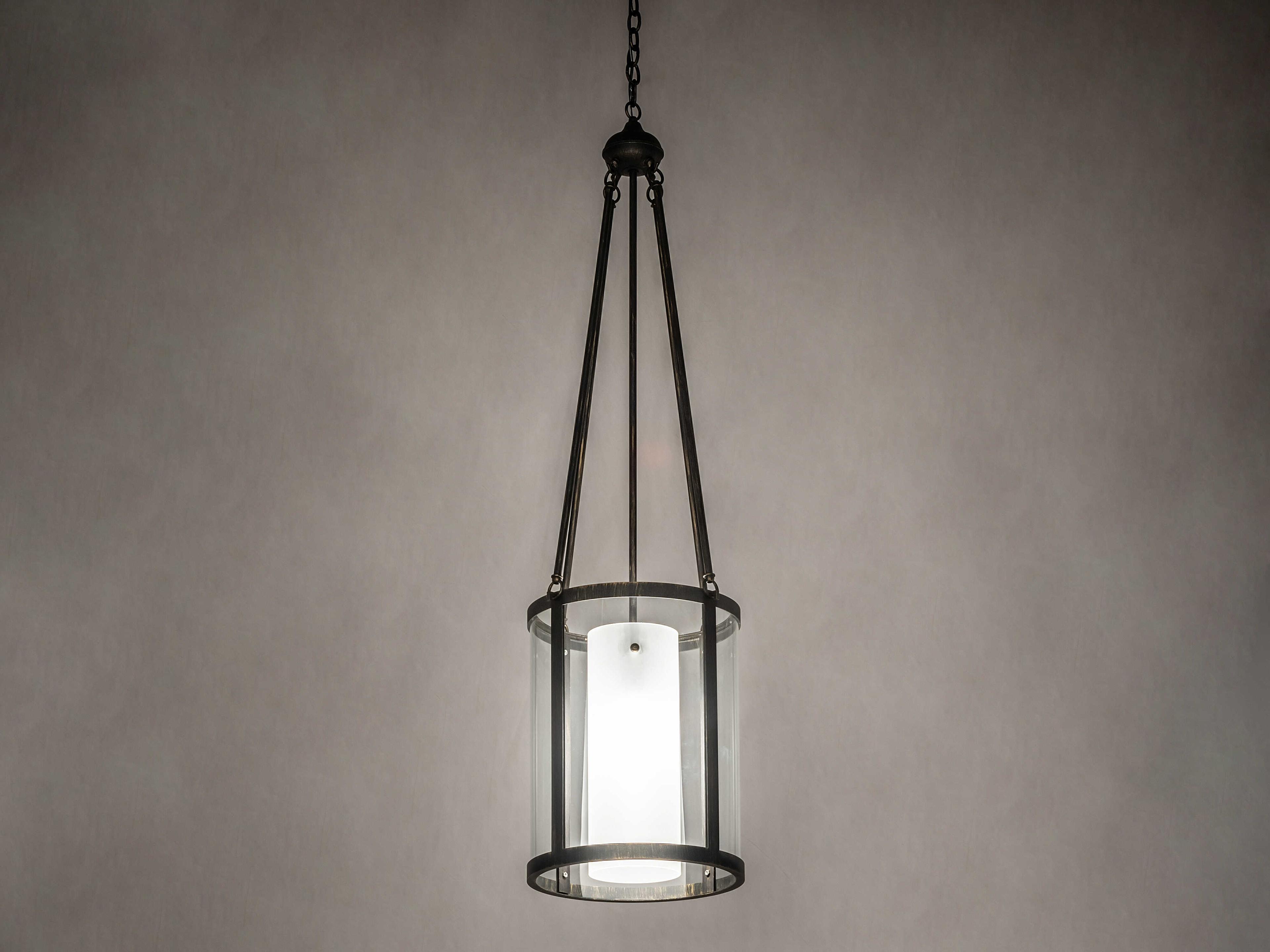 Meyda Cilindro 1-Light Black Glass Cylinder Pendant
