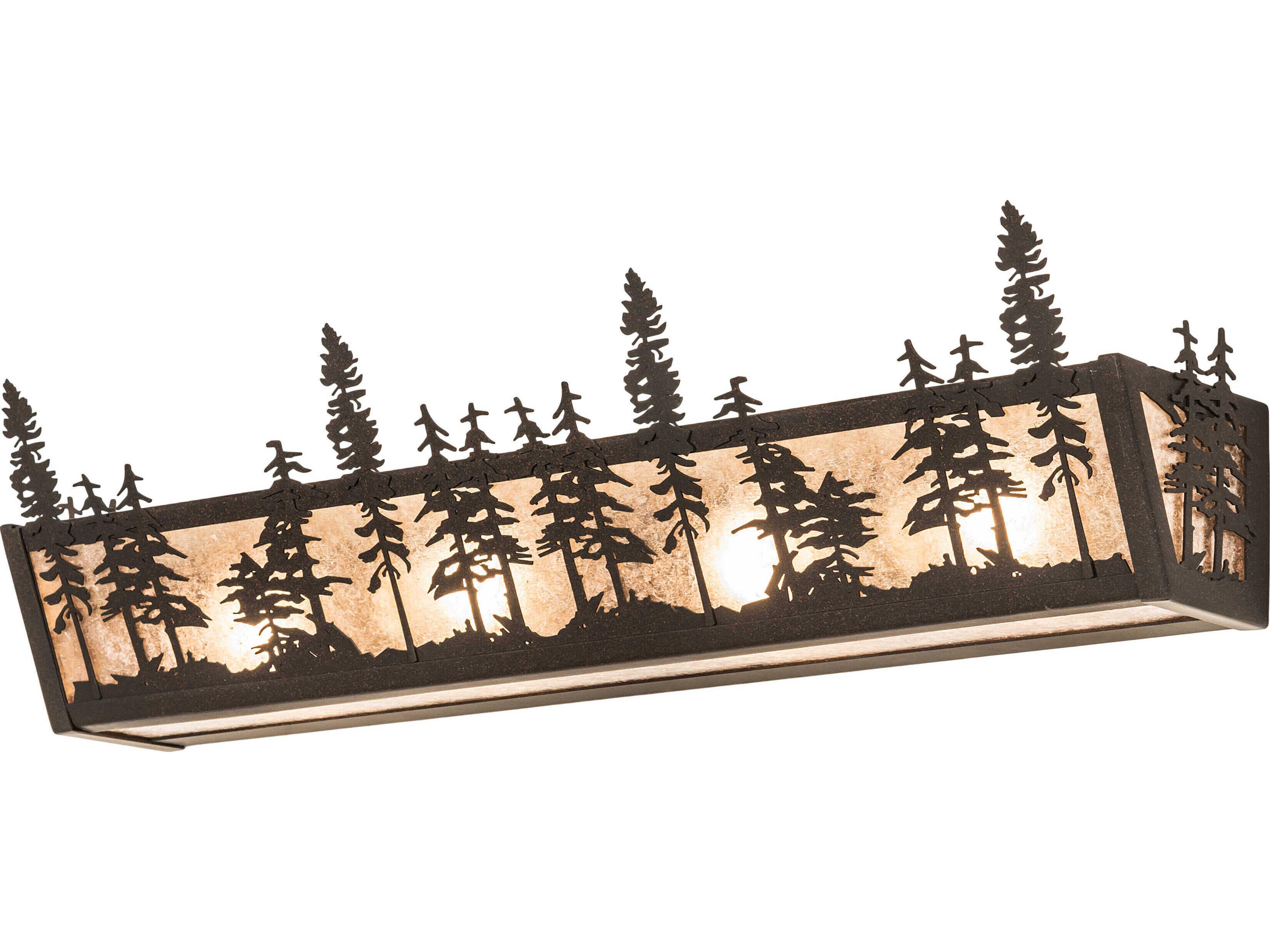 Tall Pines 4-Light Brown Glass Vanity Light