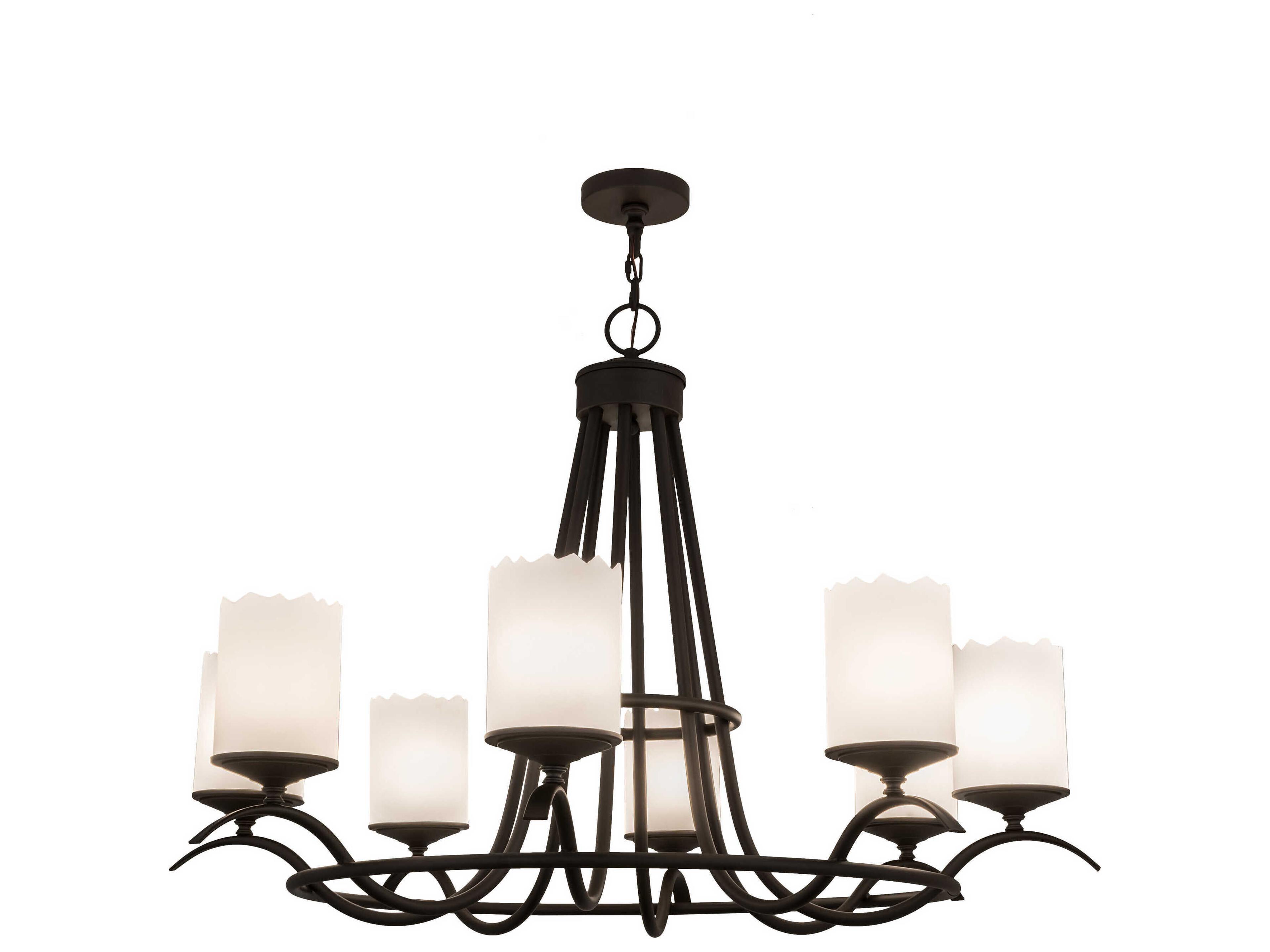 Octavia 8-Light Oil Rubbed Bronze Glass Cylinder Chandelier