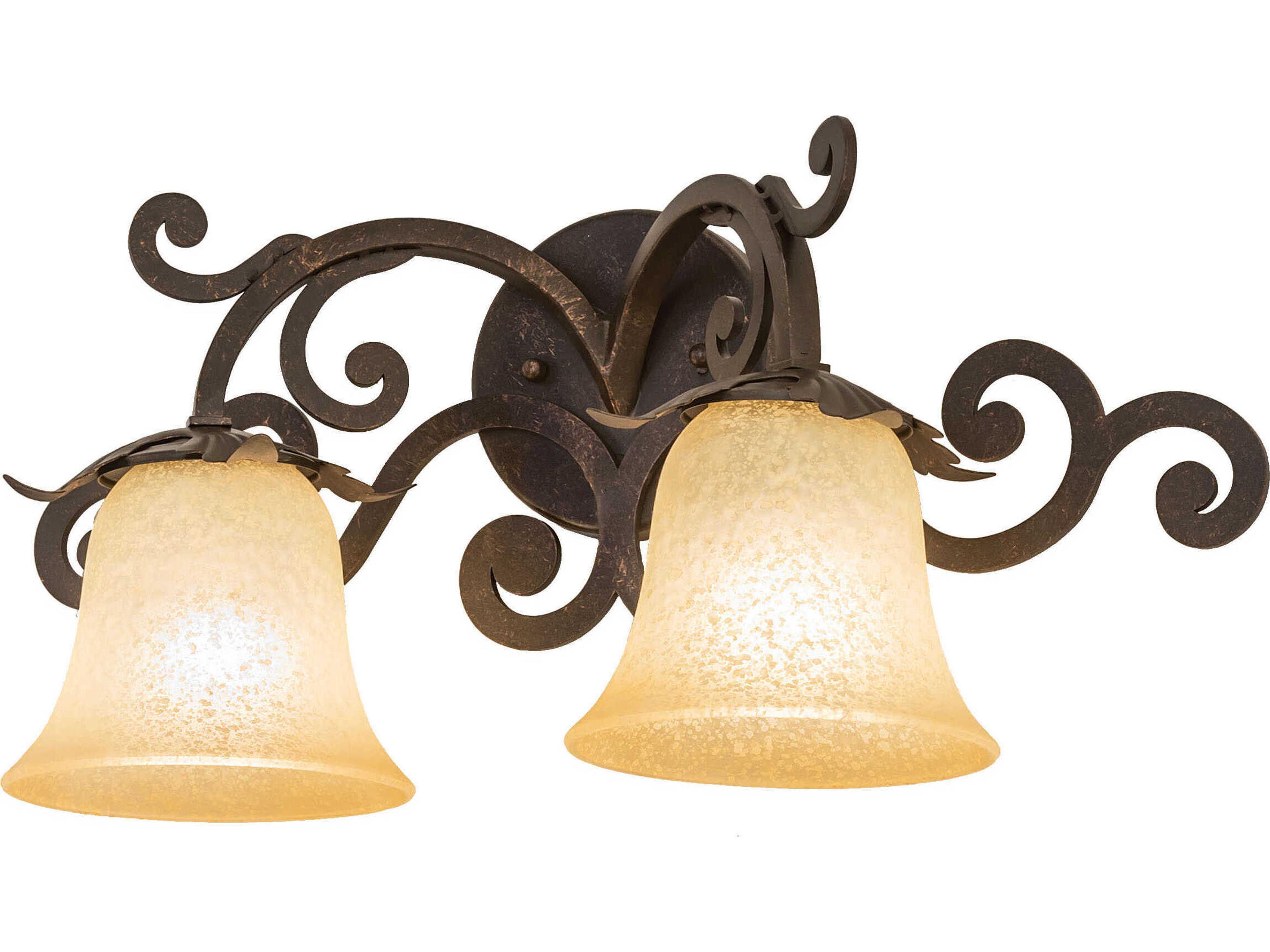 Christiana 2-Light Brown Glass Wall Sconce