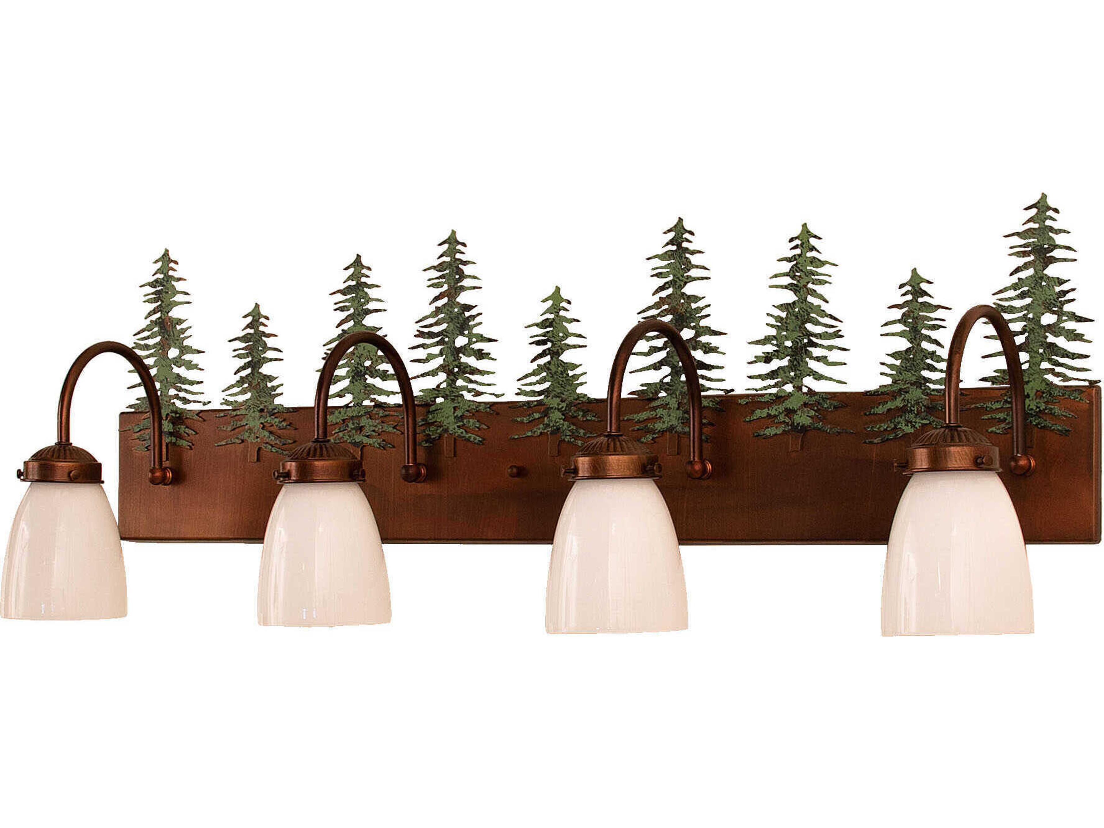 Tall Pines 3-Light Vintage Copper Brown Glass Vanity Light