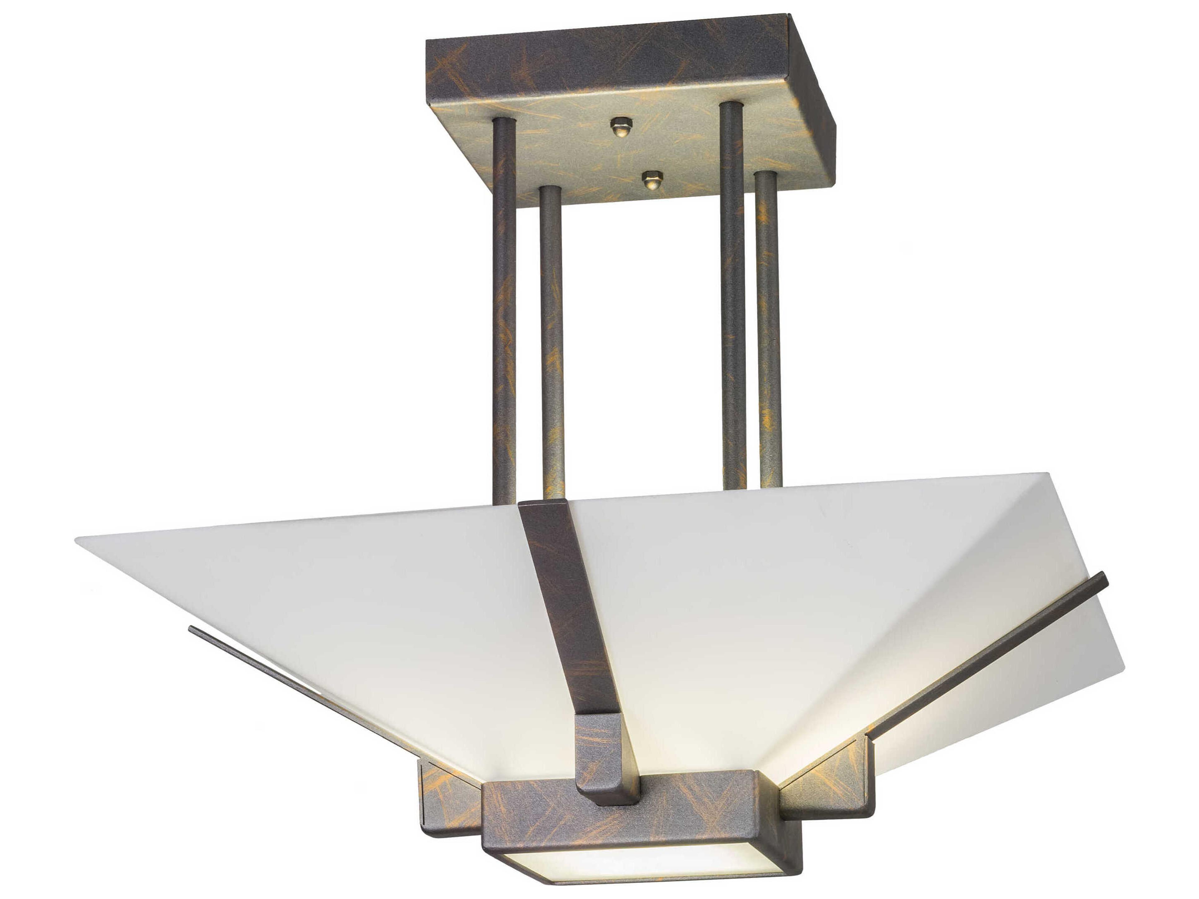 Meyda 2-Light French Bronzed Semi Flush Mount