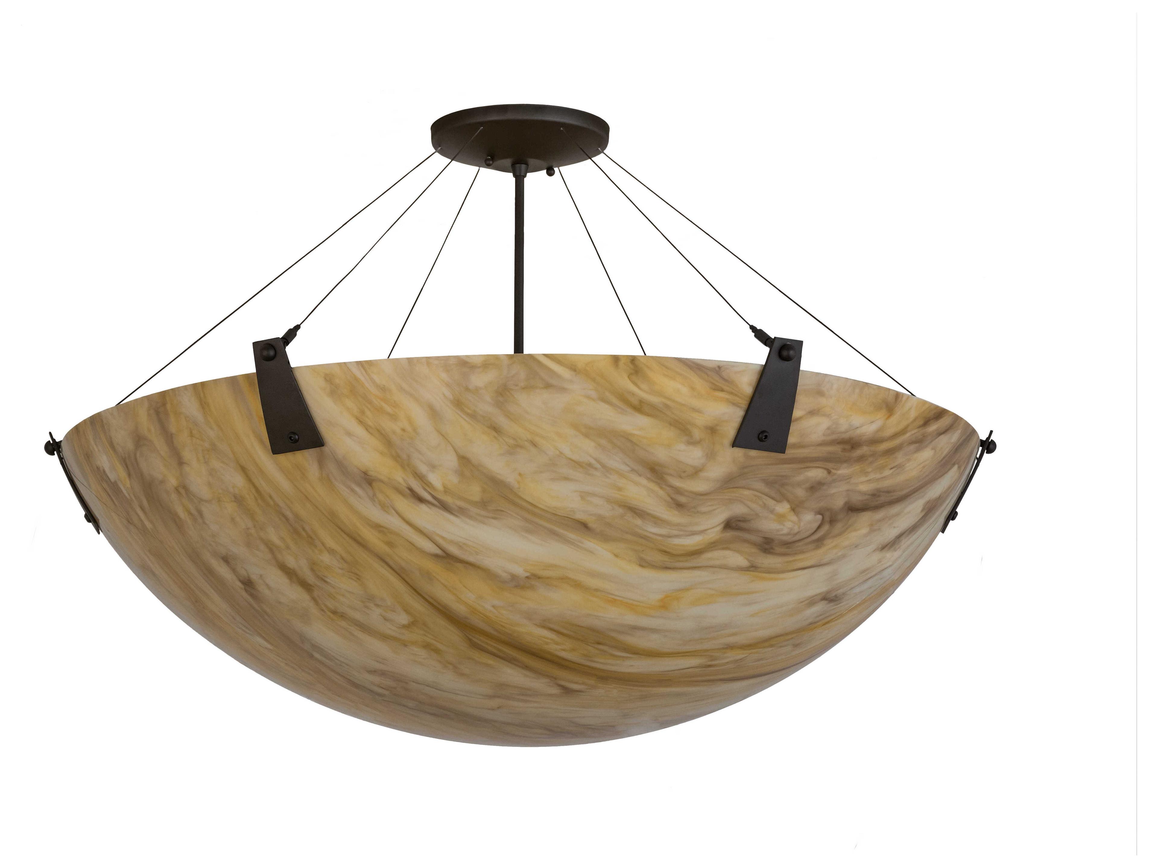 Meyda 4-Light Oil Rubbed Bronze Glass Bowl Semi Flush Mount