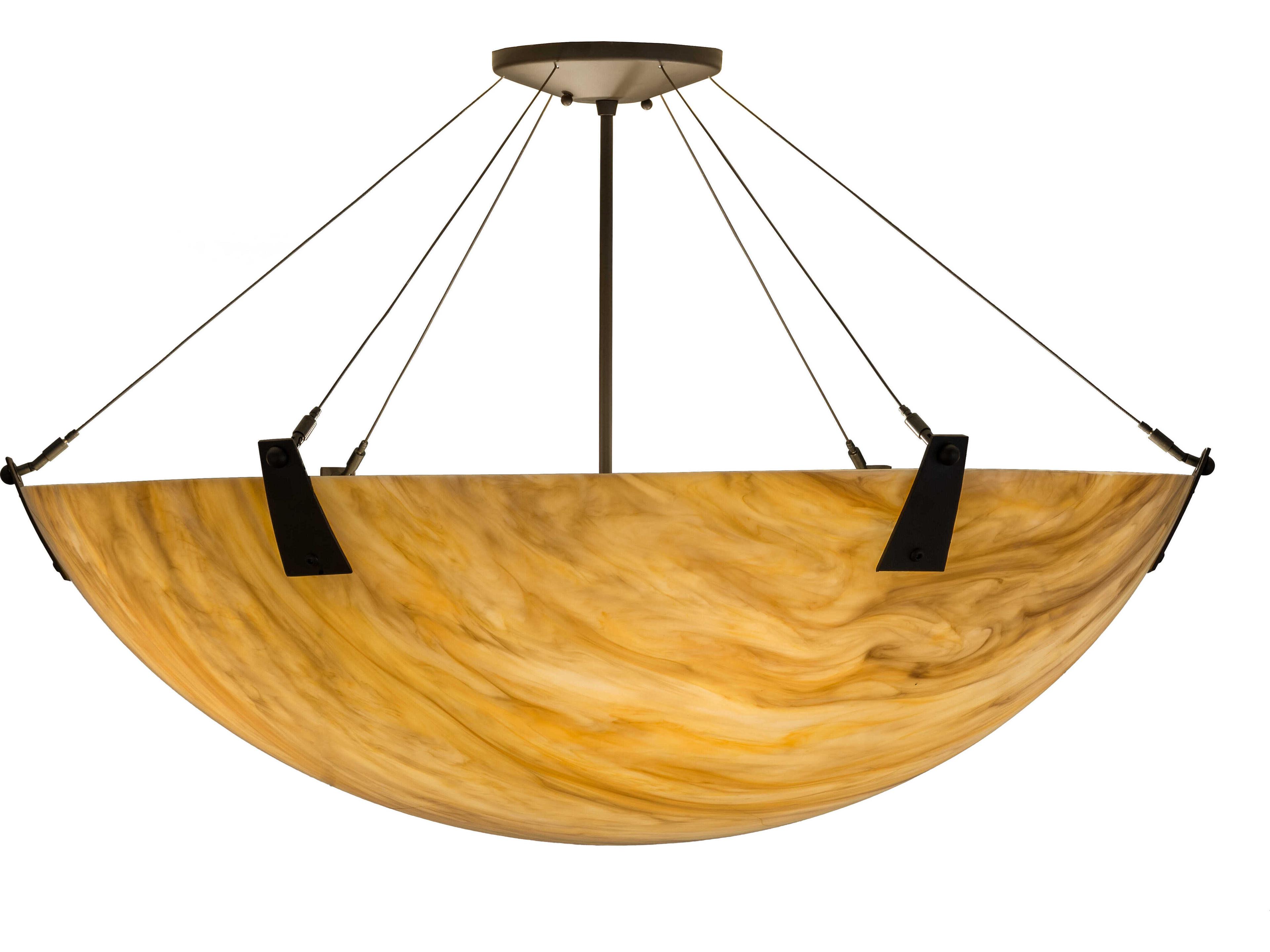 Meyda 4-Light Oil Rubbed Bronze Glass Bowl Semi Flush Mount