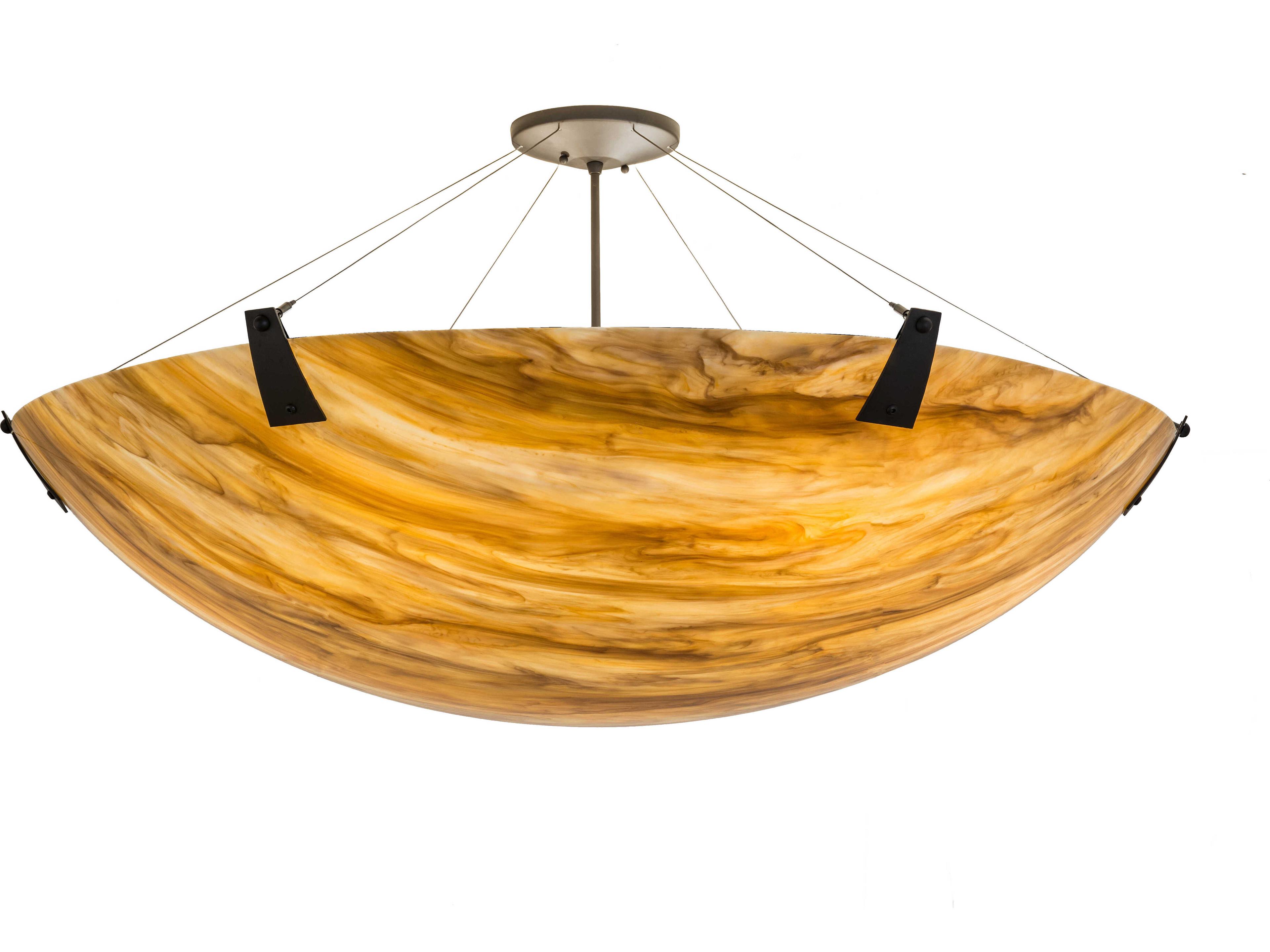 6-Light Oil Rubbed Bronze Glass Bowl Semi Flush Mount