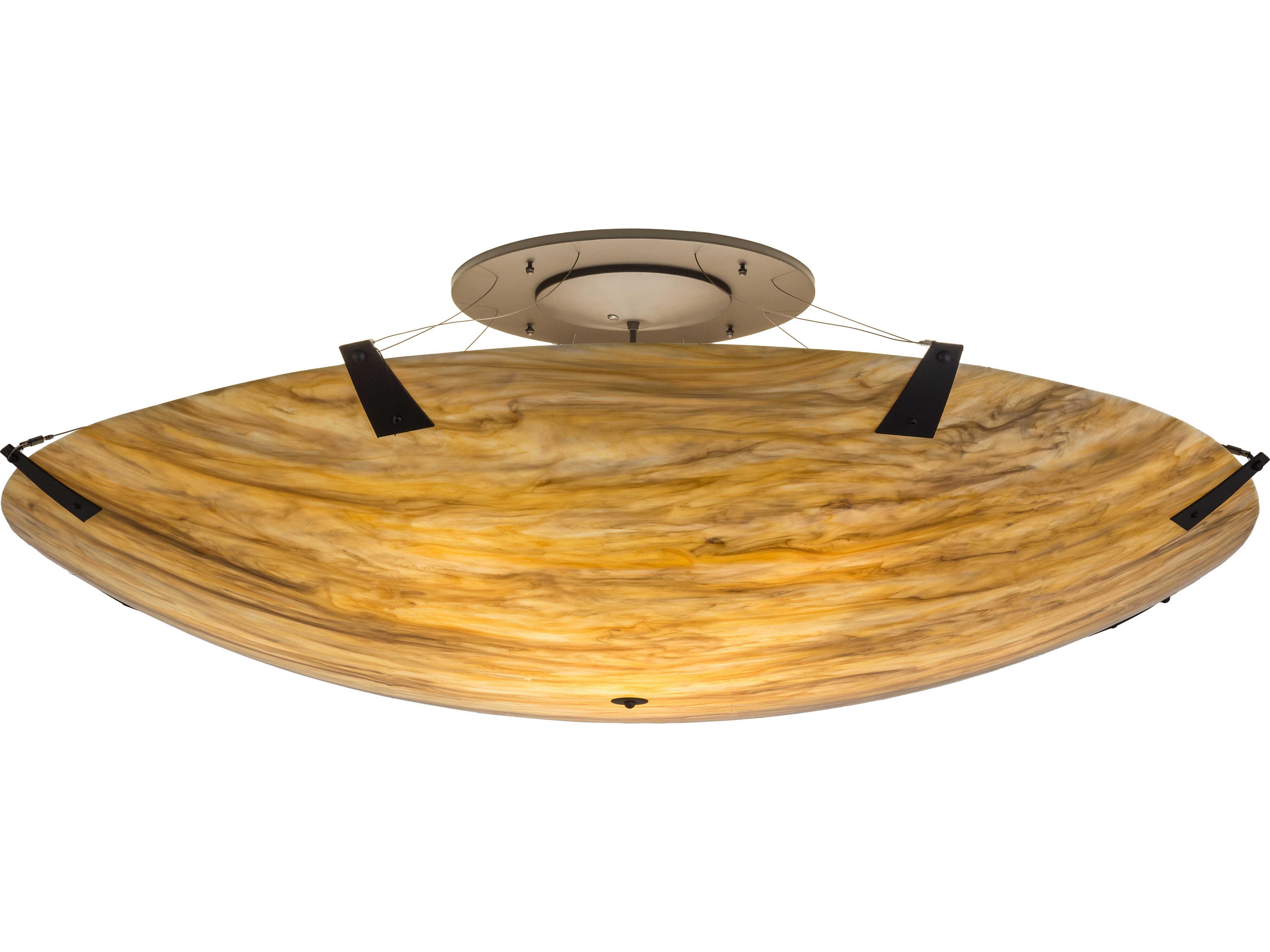 14-Light Oil Rubbed Bronze Glass Bowl Semi Flush Mount